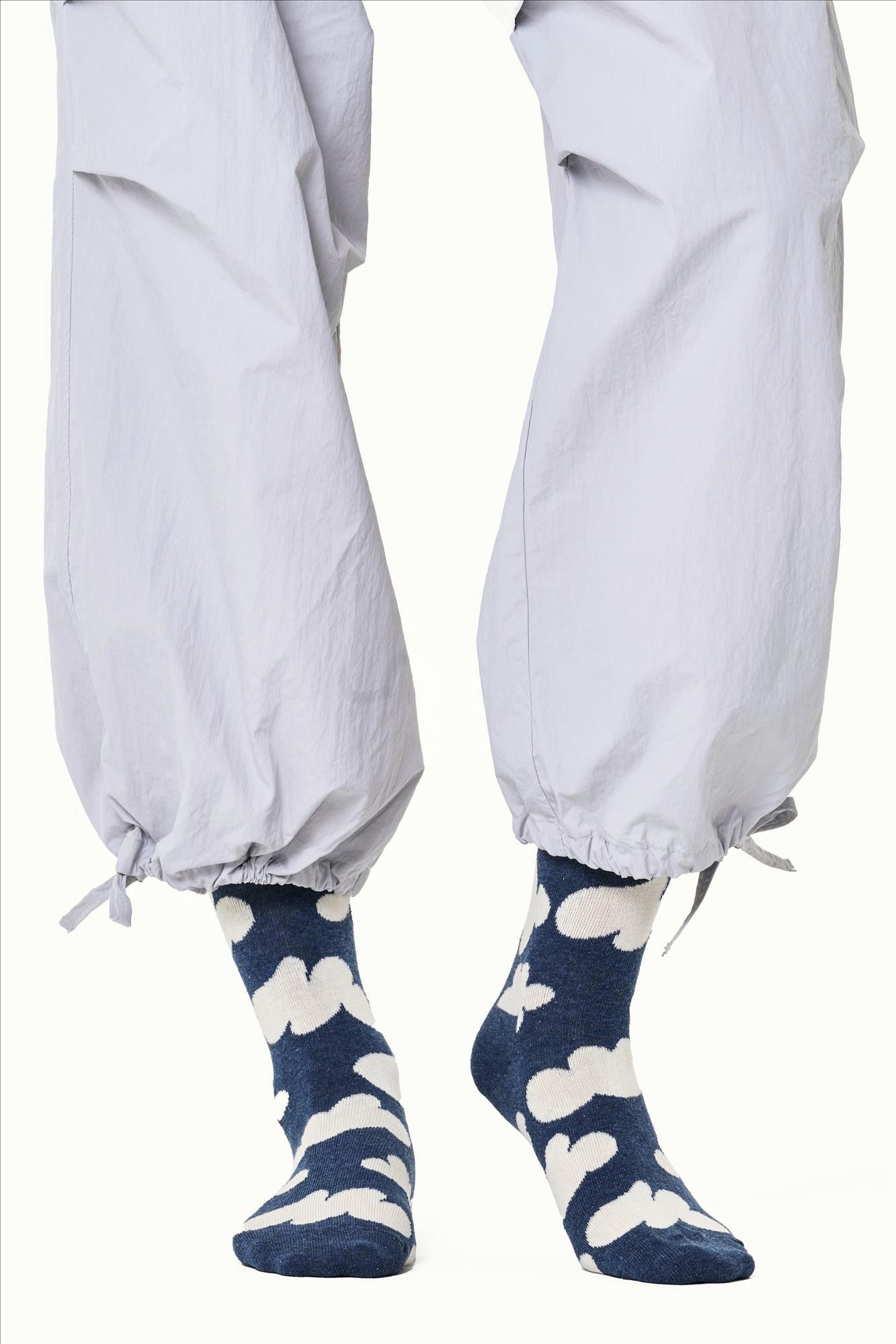 Happy Socks - Grijsblauwe Cloudy sokken, maat: 41-46