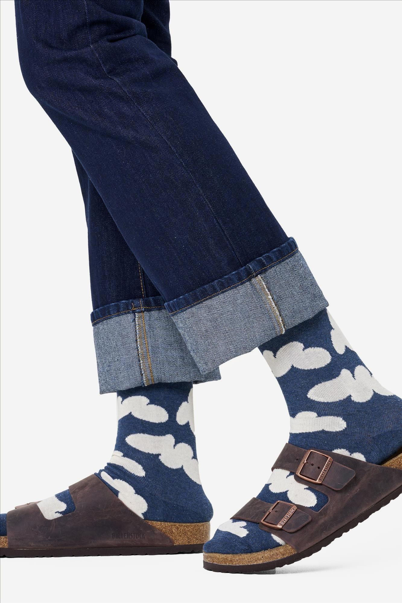 Happy Socks - Grijsblauwe Cloudy sokken, maat: 41-46