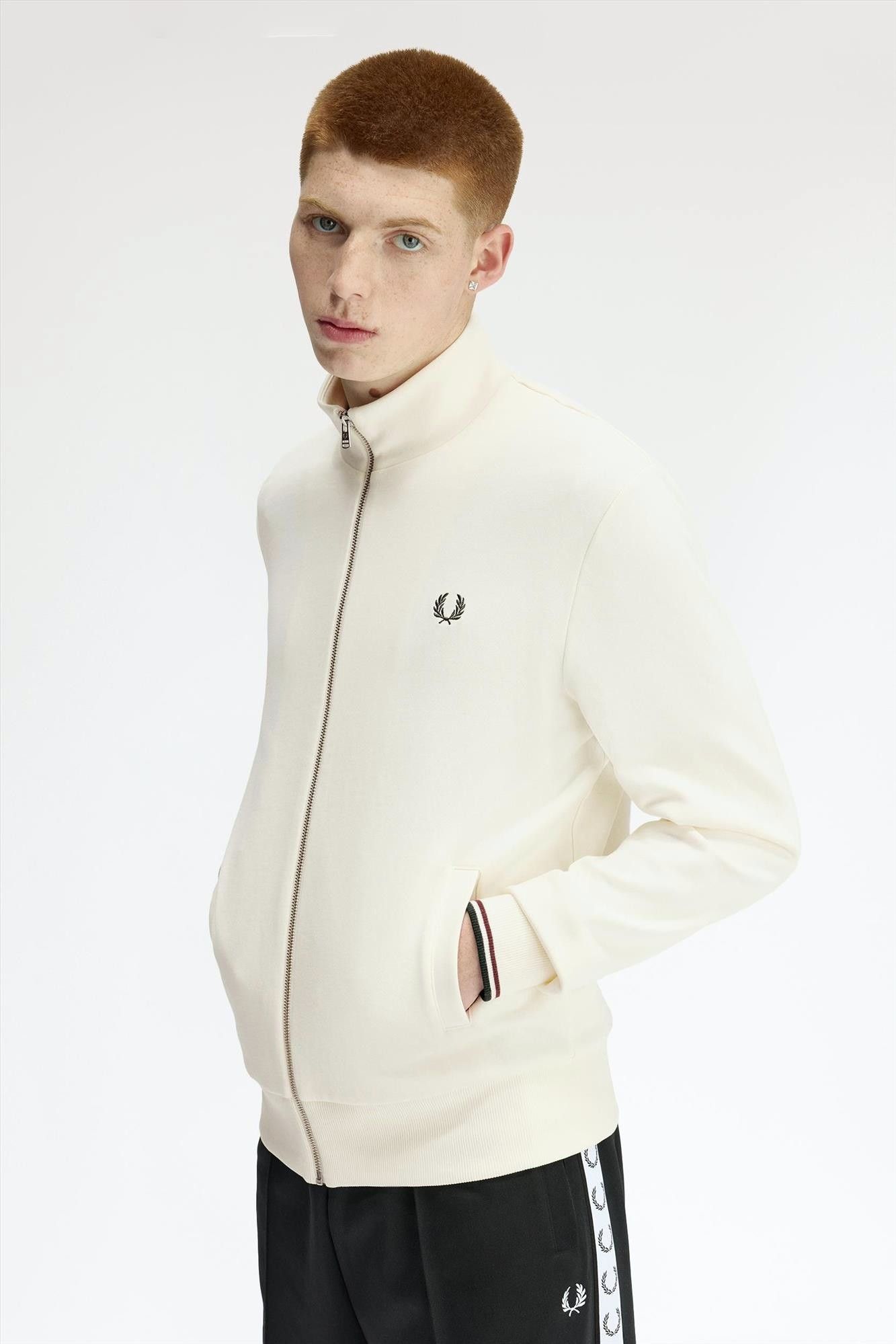 Fred Perry - Ecru Zip Through sweater