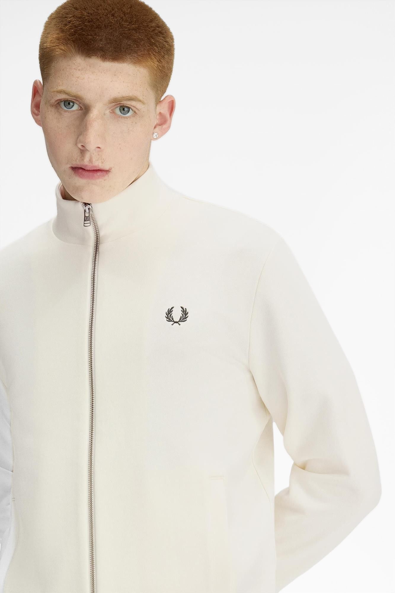 Fred Perry - Ecru Zip Through sweater