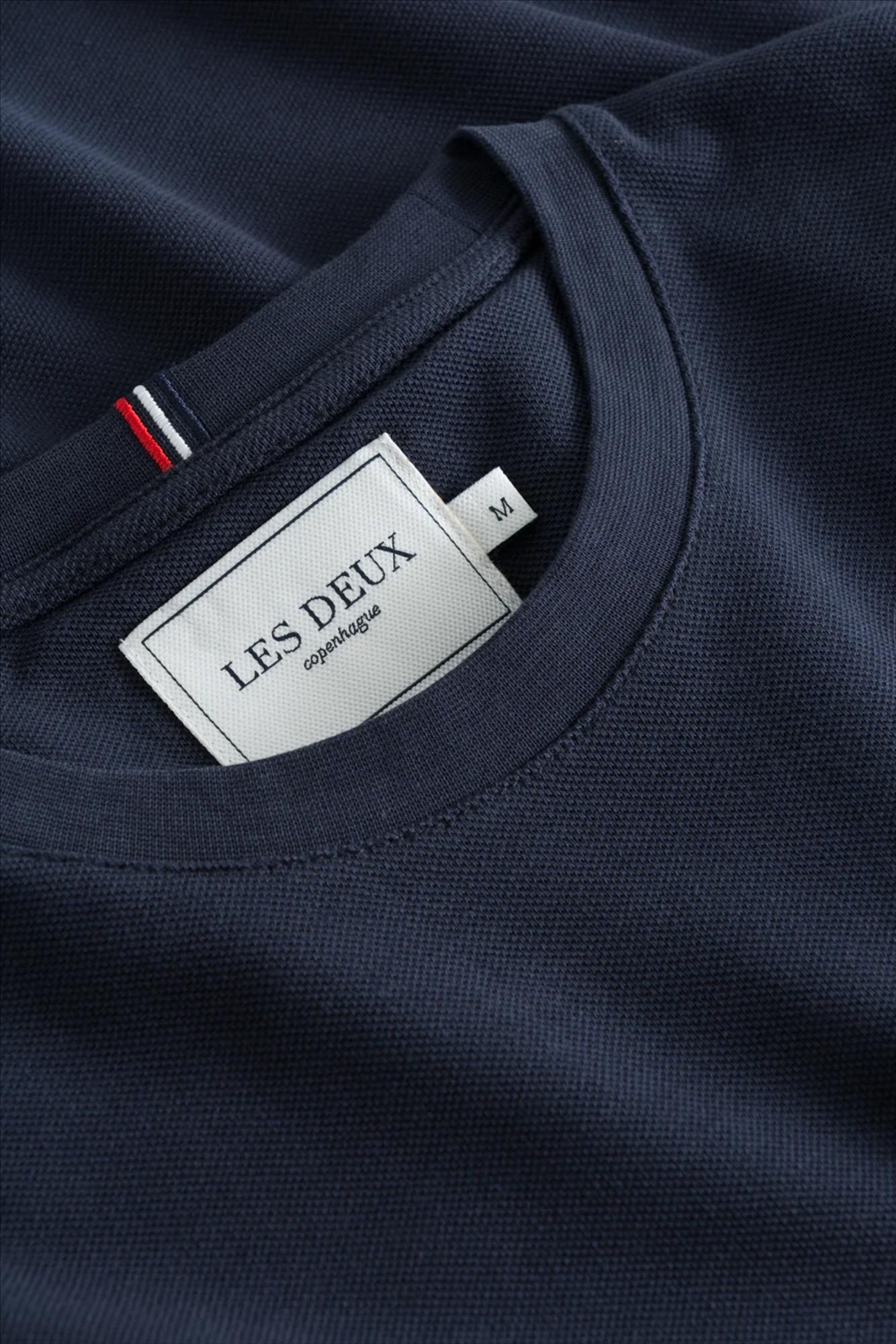 LES DEUX  - Donkerblauwe Piqué t-shirt