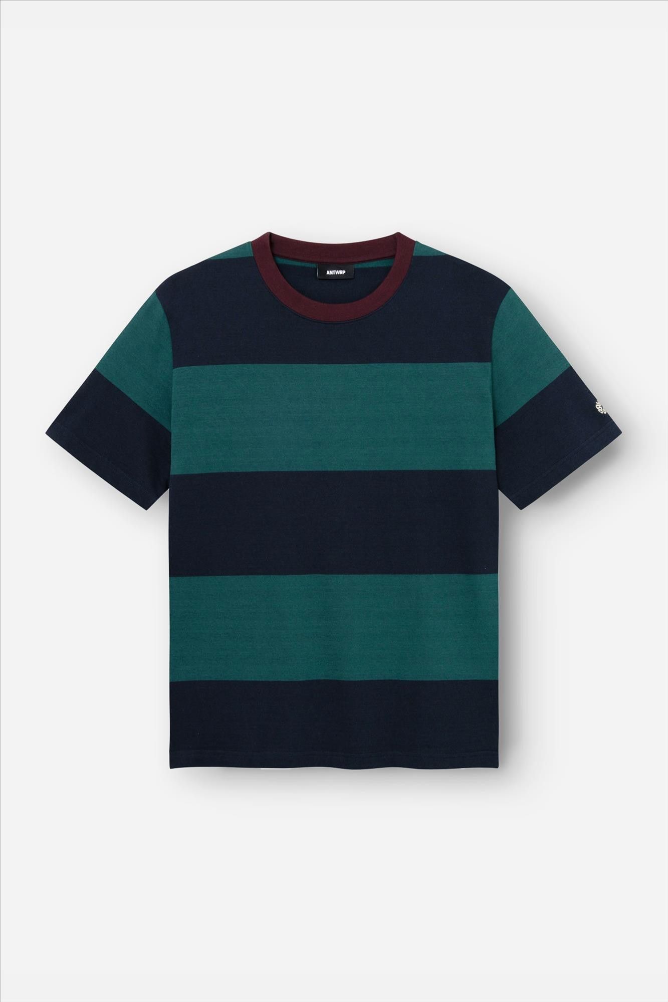 Antwrp - Donkerblauw-Donkergroen Colorblock T-shirt
