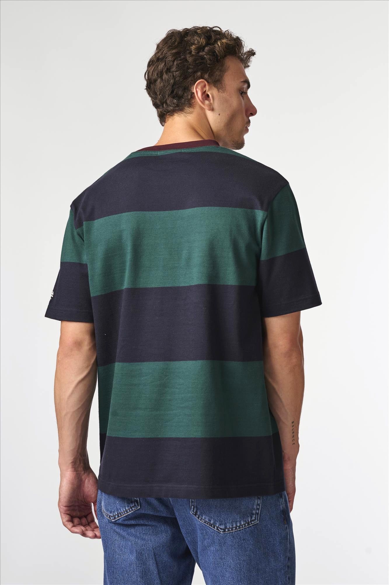 Antwrp - Donkerblauw-Donkergroen Colorblock T-shirt