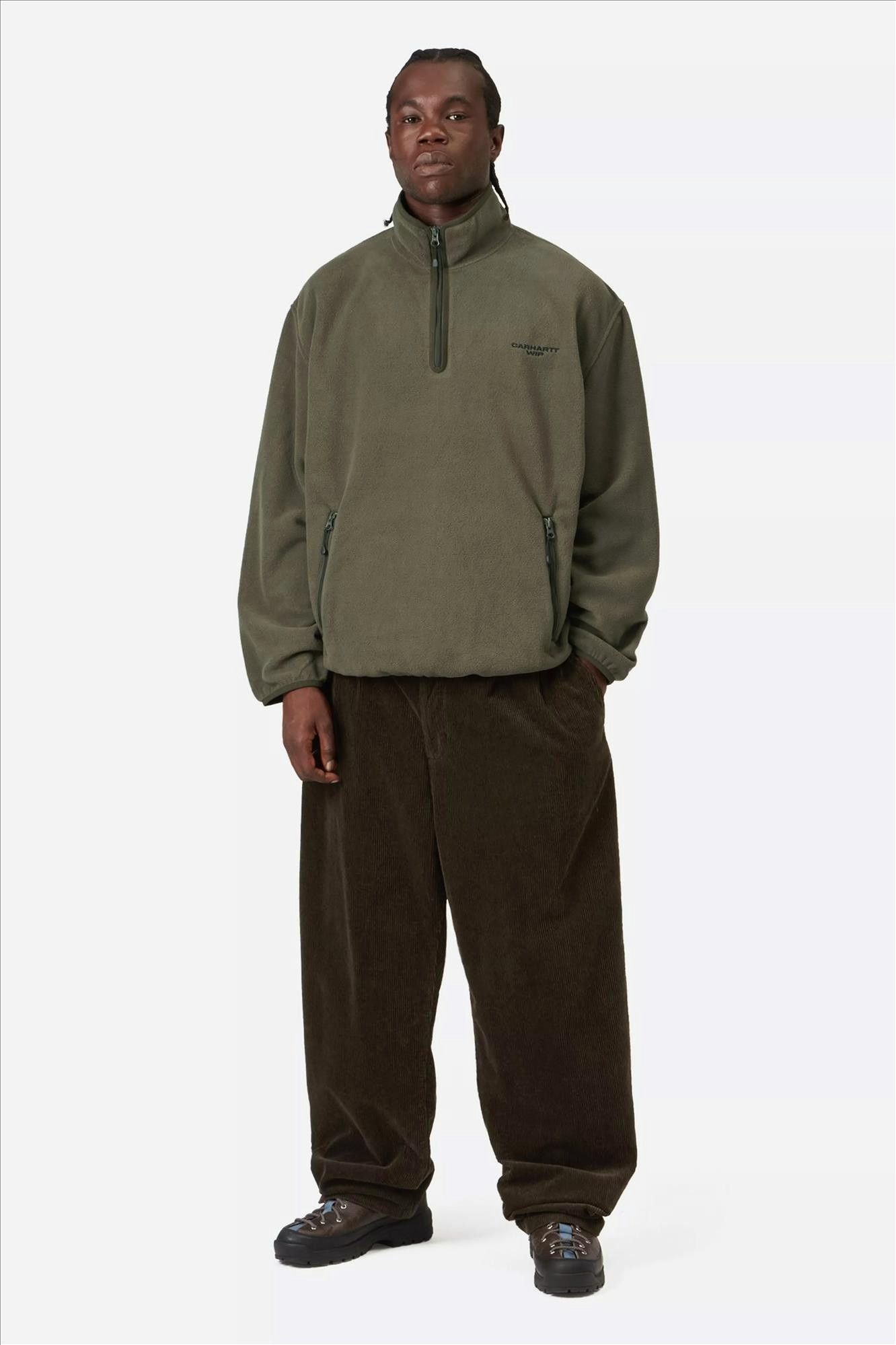 Carhartt WIP - Kaki Edmore Half Zip sweater