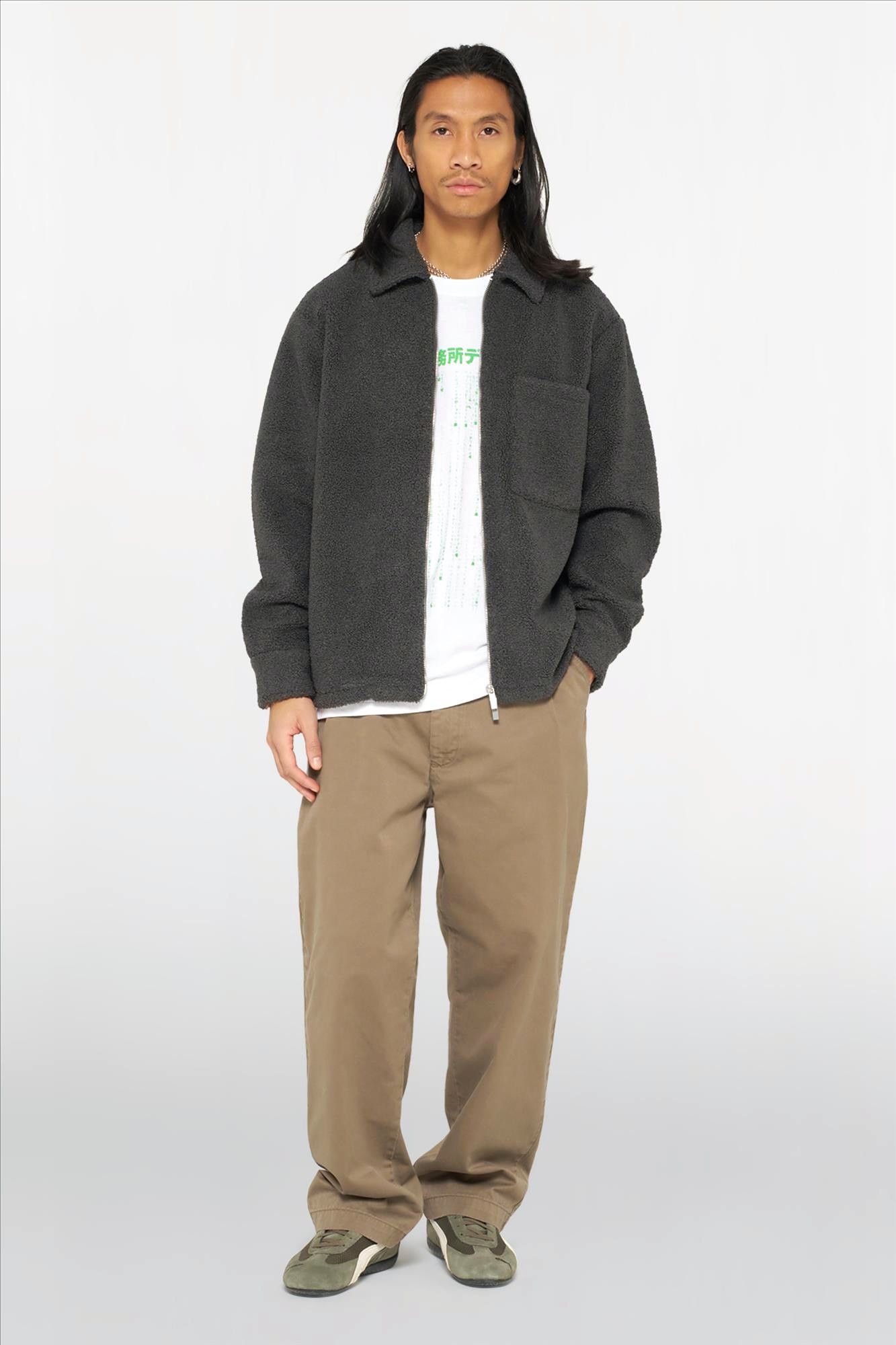 Edwin - Donkergrijze Snug overhemdjas