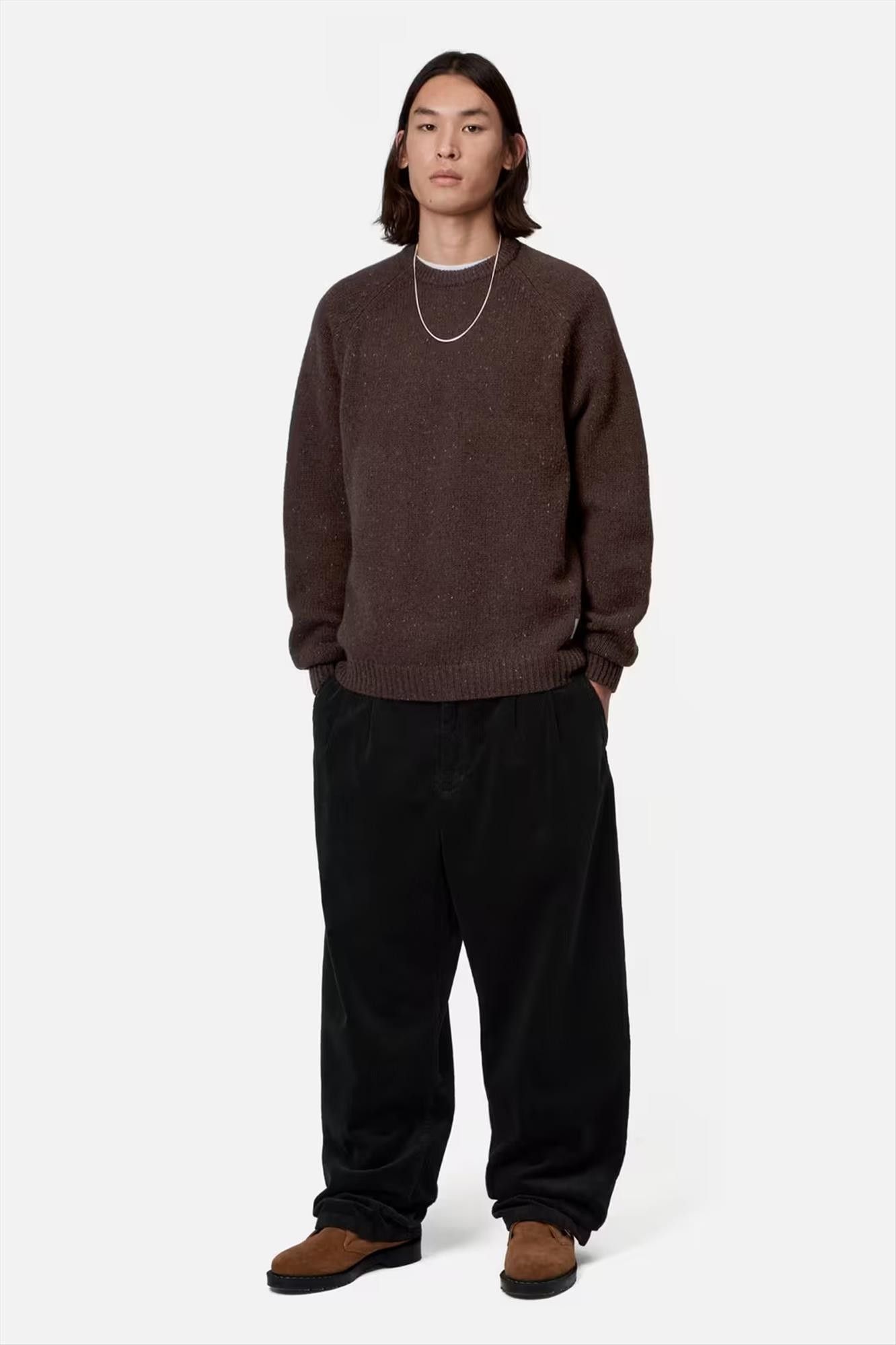 Carhartt WIP - Donkerbruine Anglistic trui