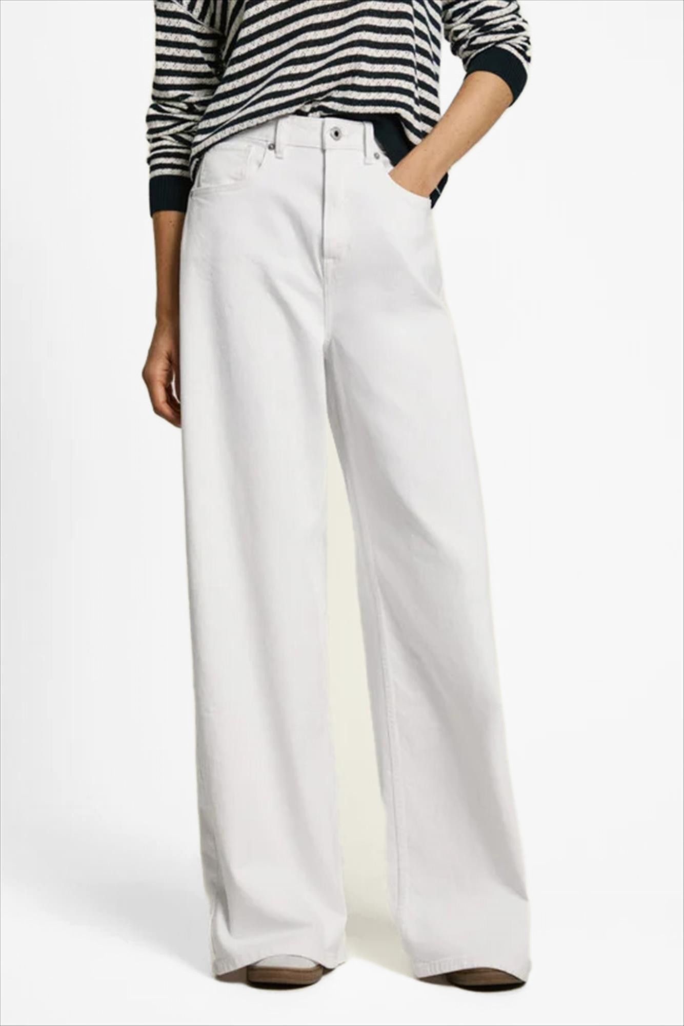 Pepe Jeans London - Witte Jaimy wide jeans