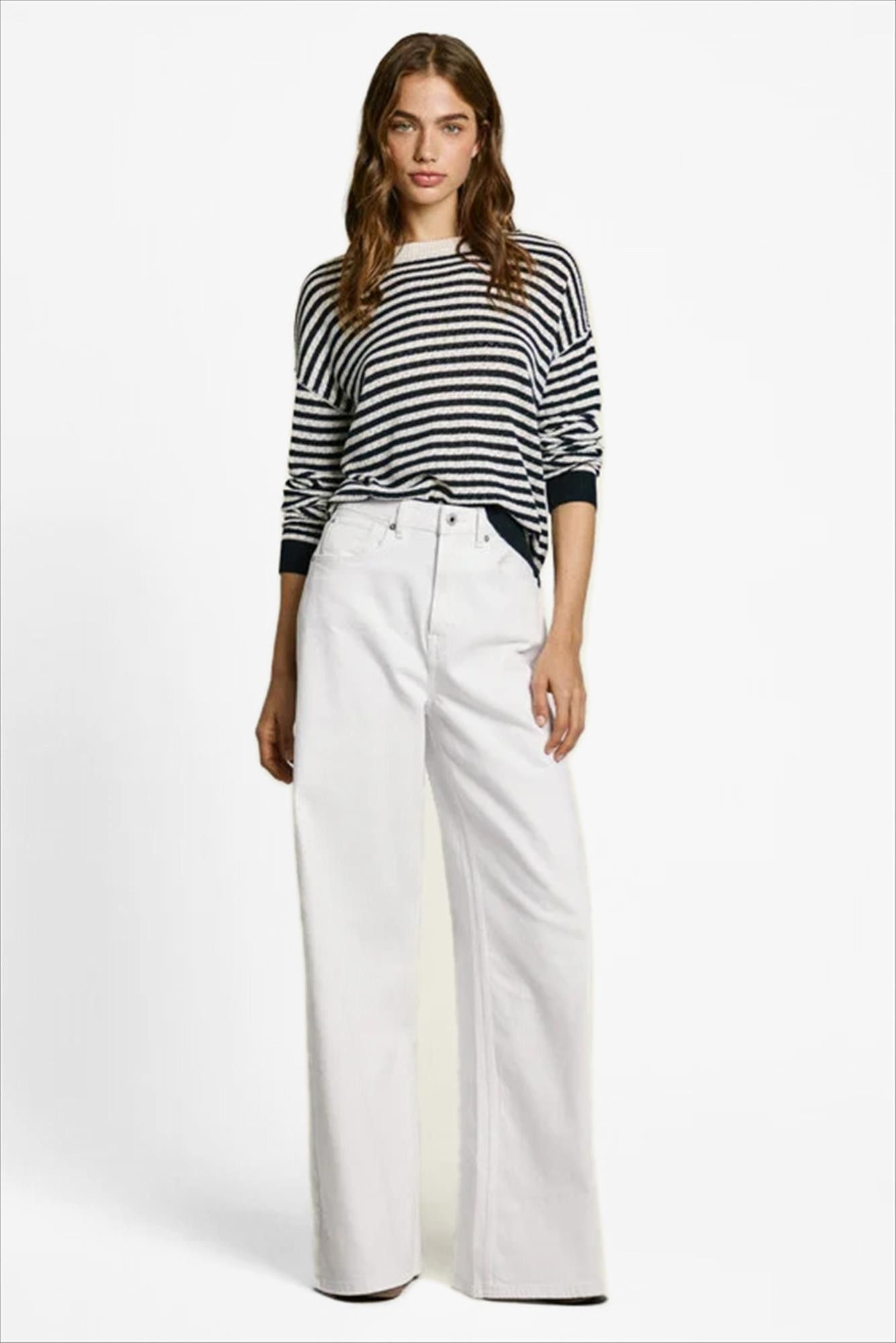 Pepe Jeans London - Witte Jaimy wide jeans