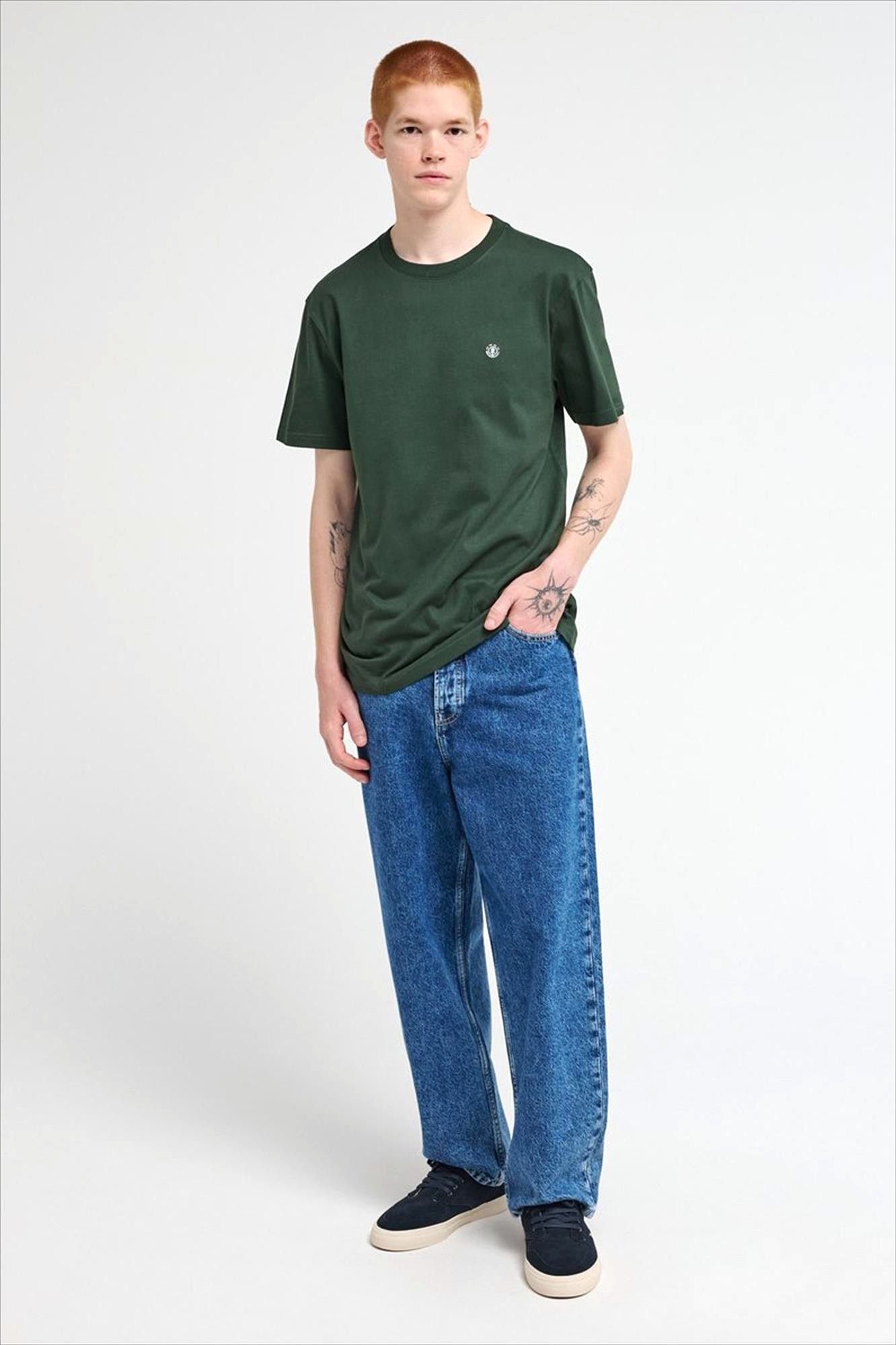 Element - Donkergroene Icon Embroidery T-shirt