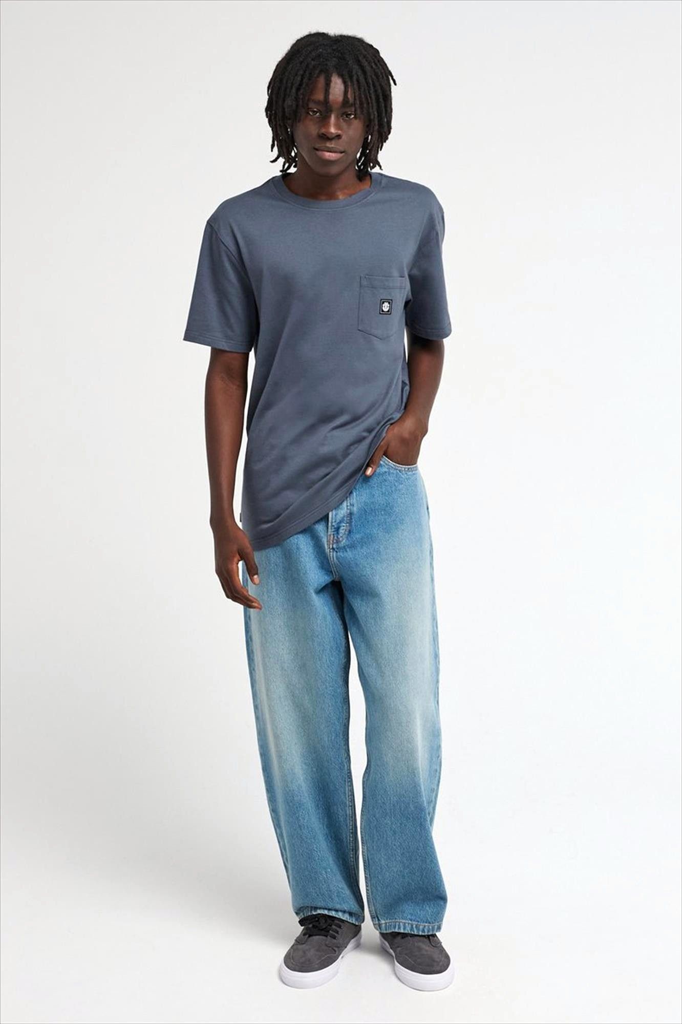 Element - Blauwgrijze Icon Label Pocket T-shirt