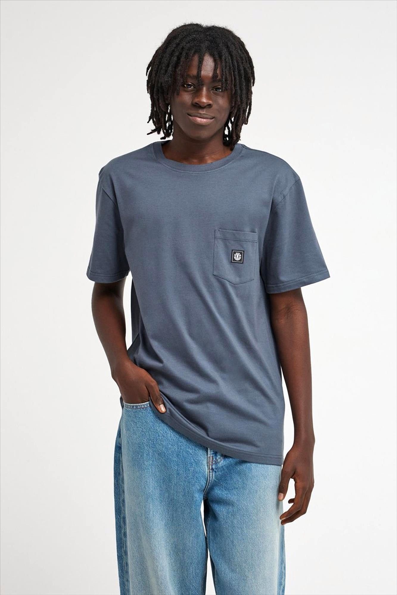 Element - Blauwgrijze Icon Label Pocket T-shirt