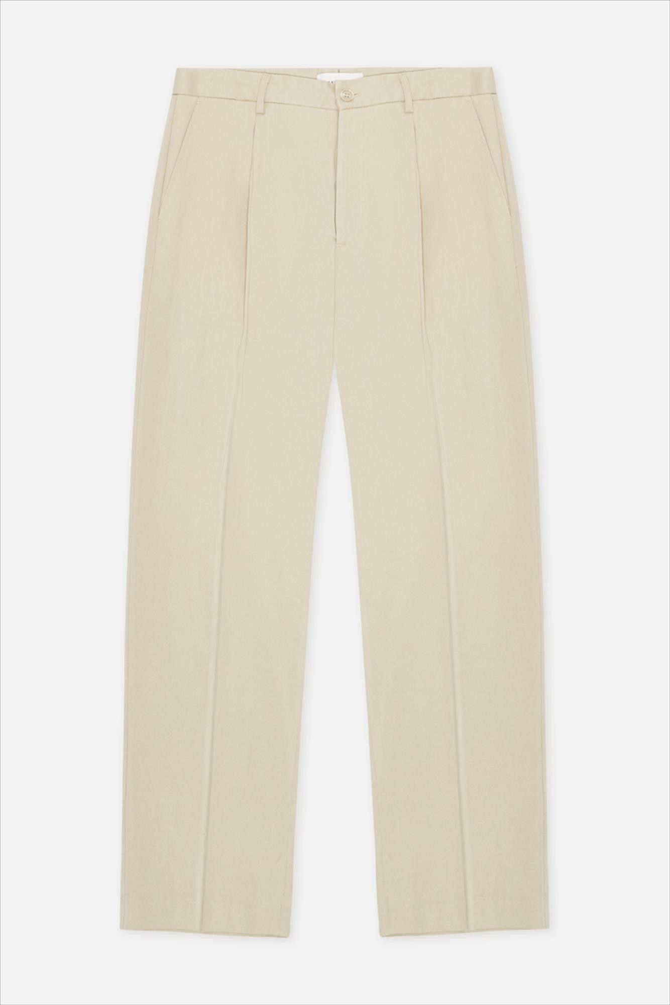 LES DEUX  - Ecru Pleated Twill kostuumbroek