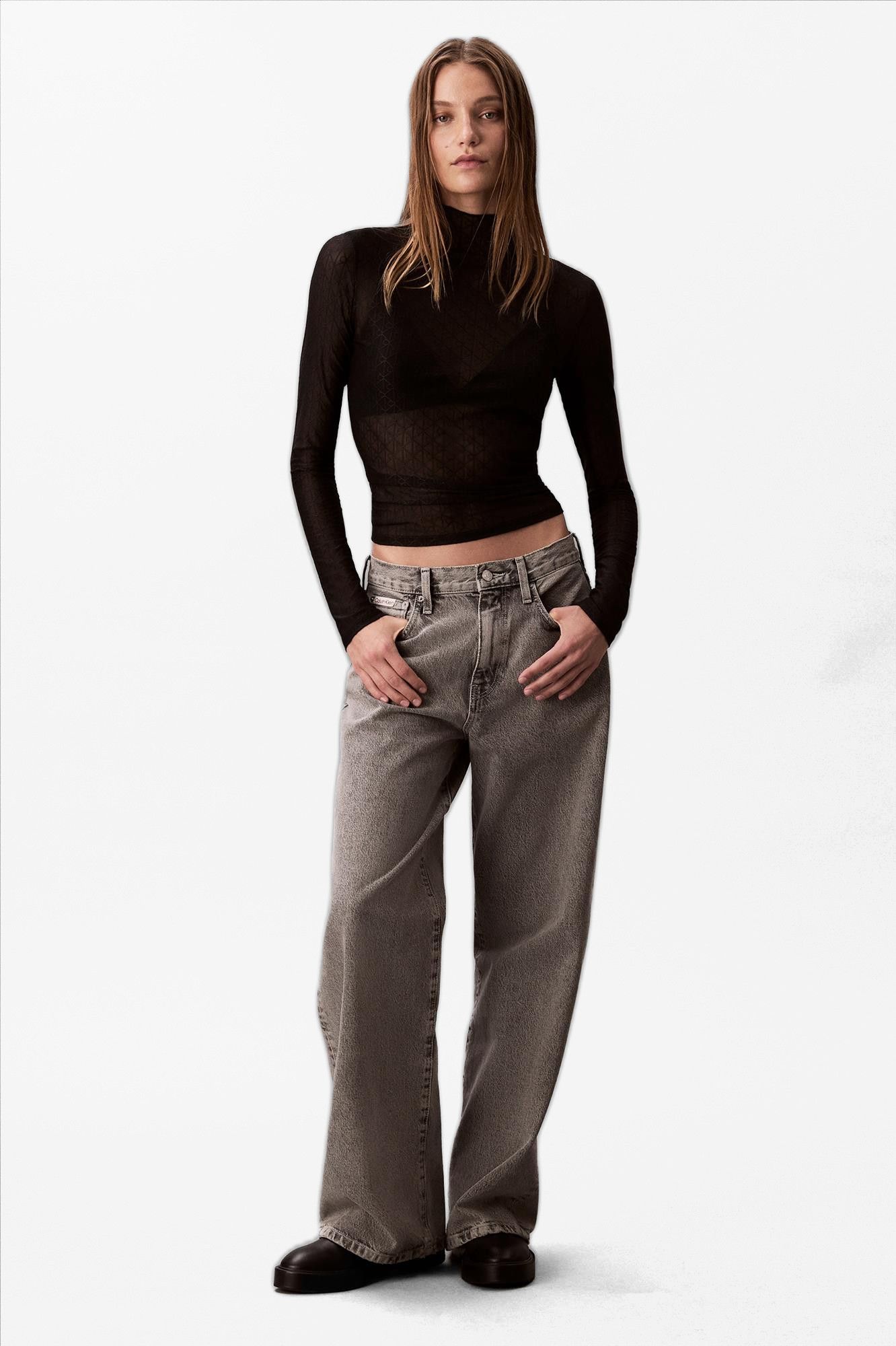 Calvin Klein Jeans - Grijze Sterling wide jeans