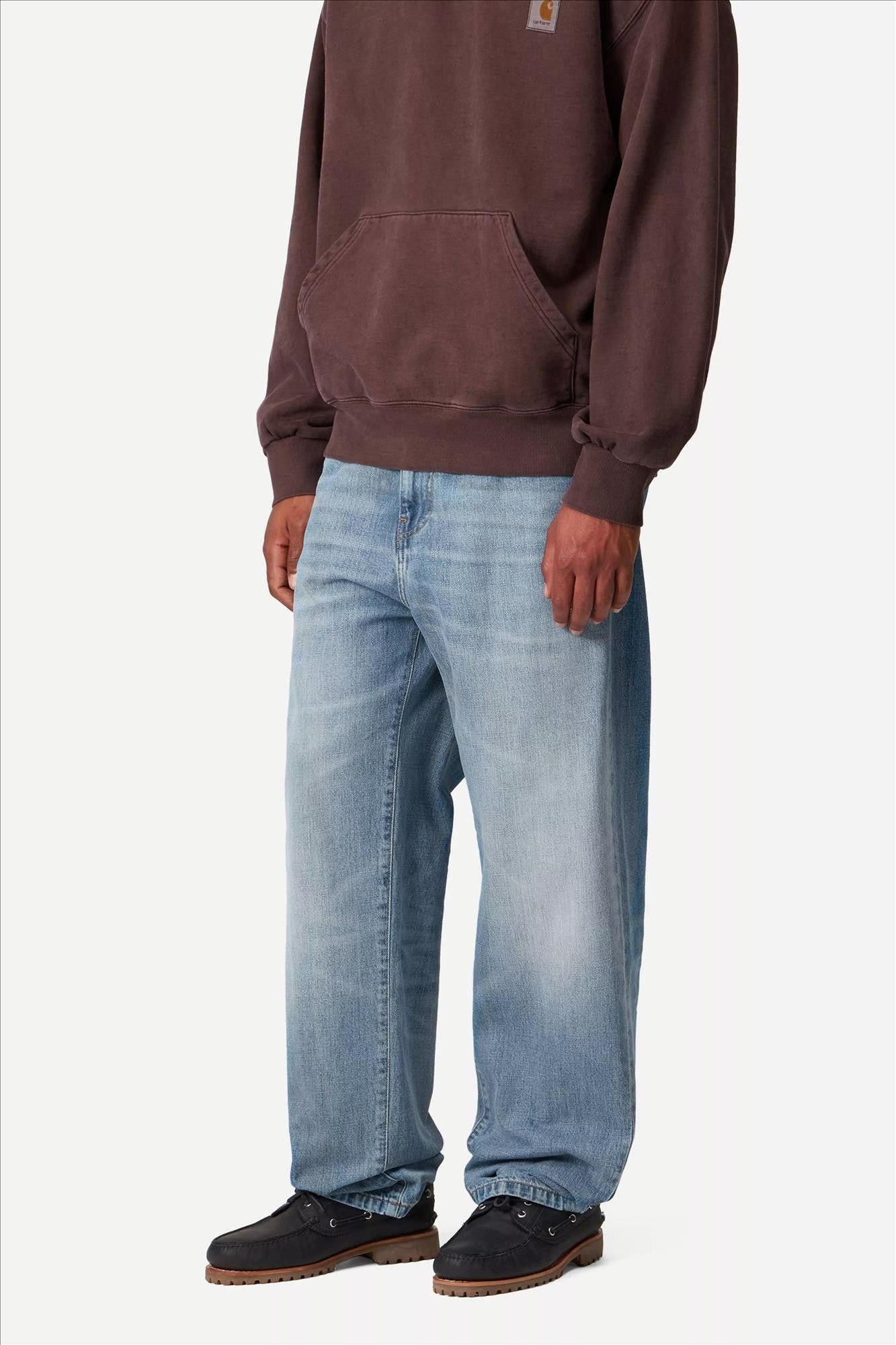 Carhartt WIP - Blauwe Burst Washed Aaron regular tapered jeans