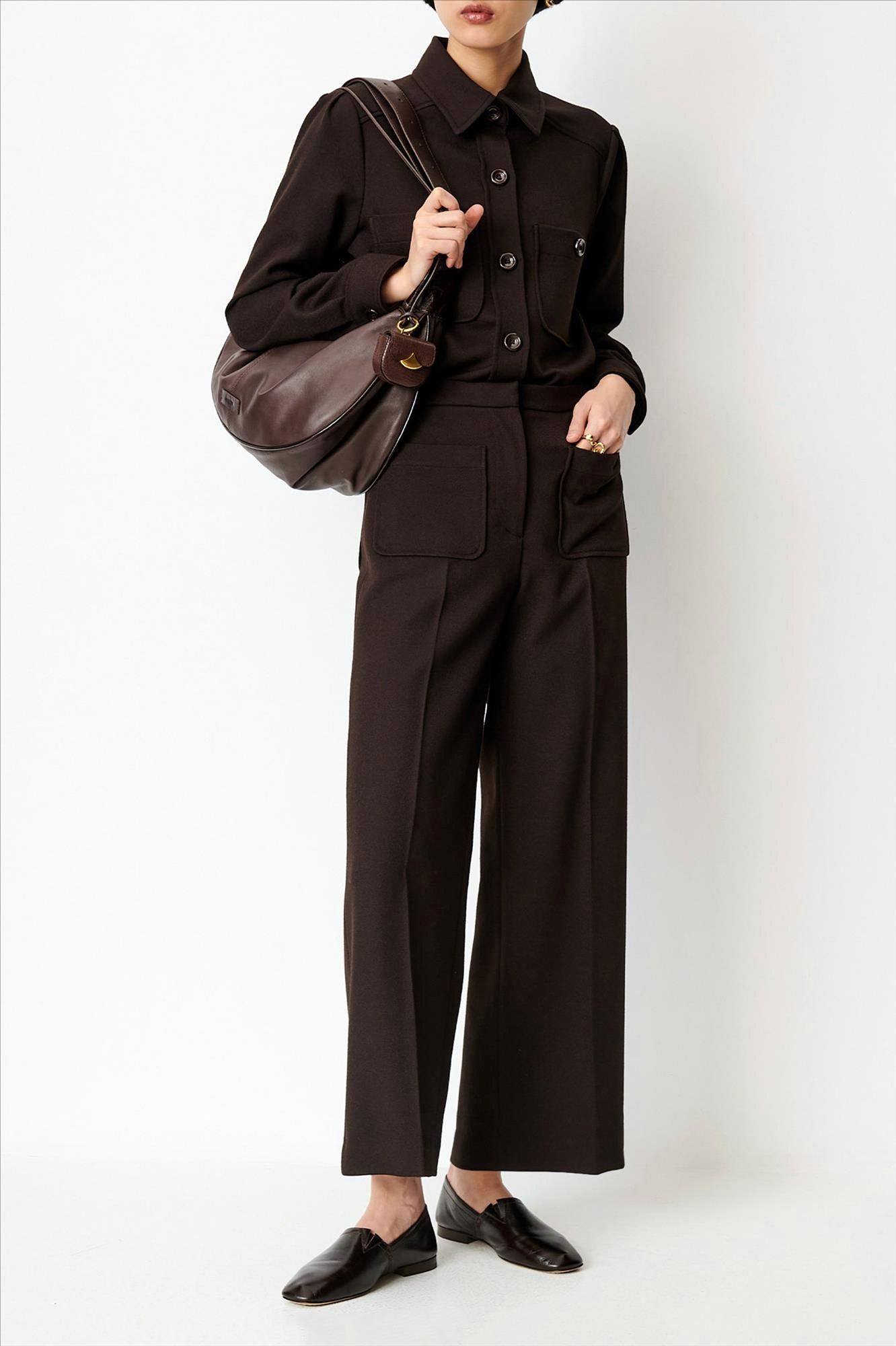 Sessùn - Donkerbruine Alberwool broek