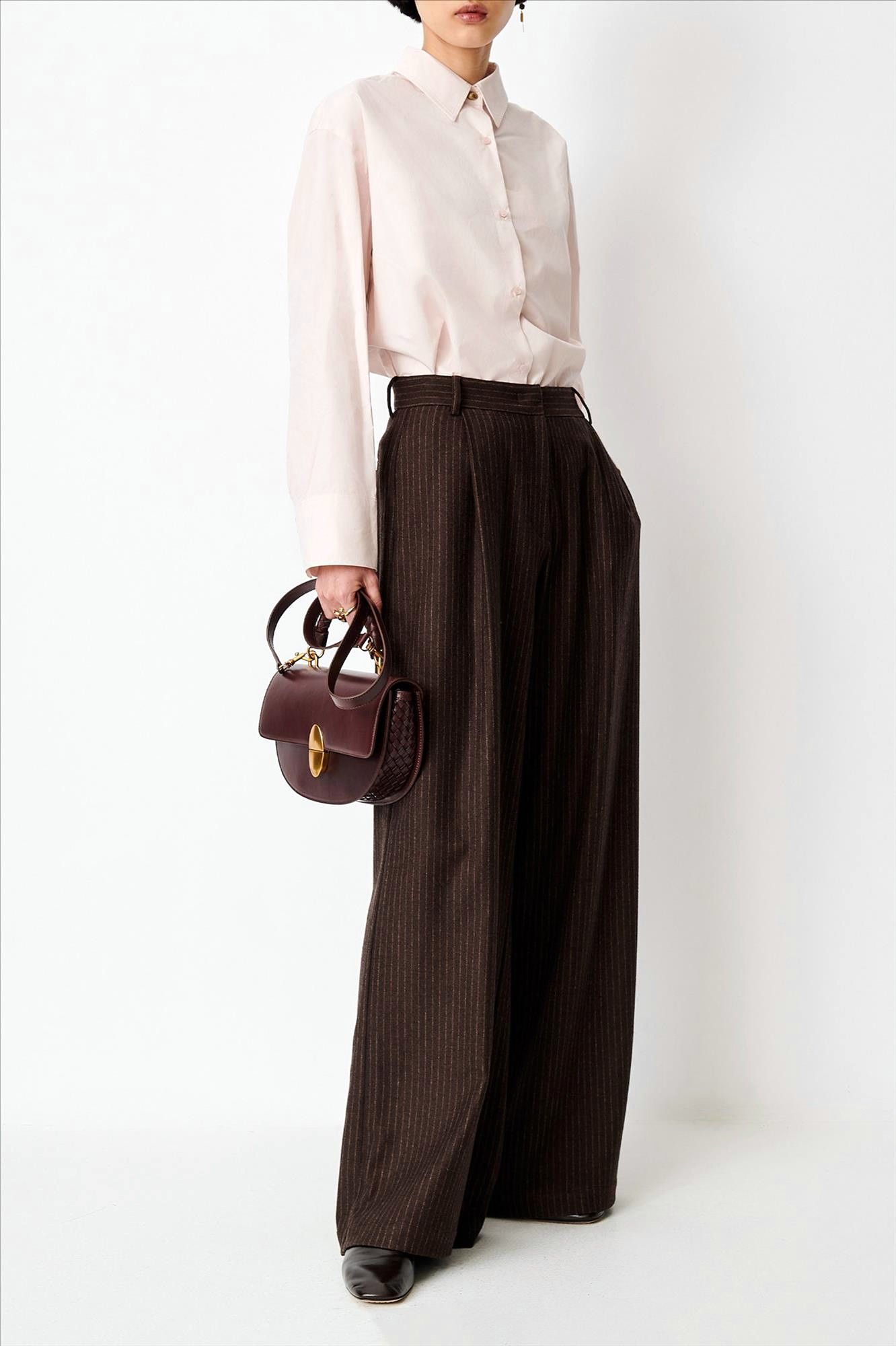 Sessùn - Donkerbruine Orozco Pinstripe broek