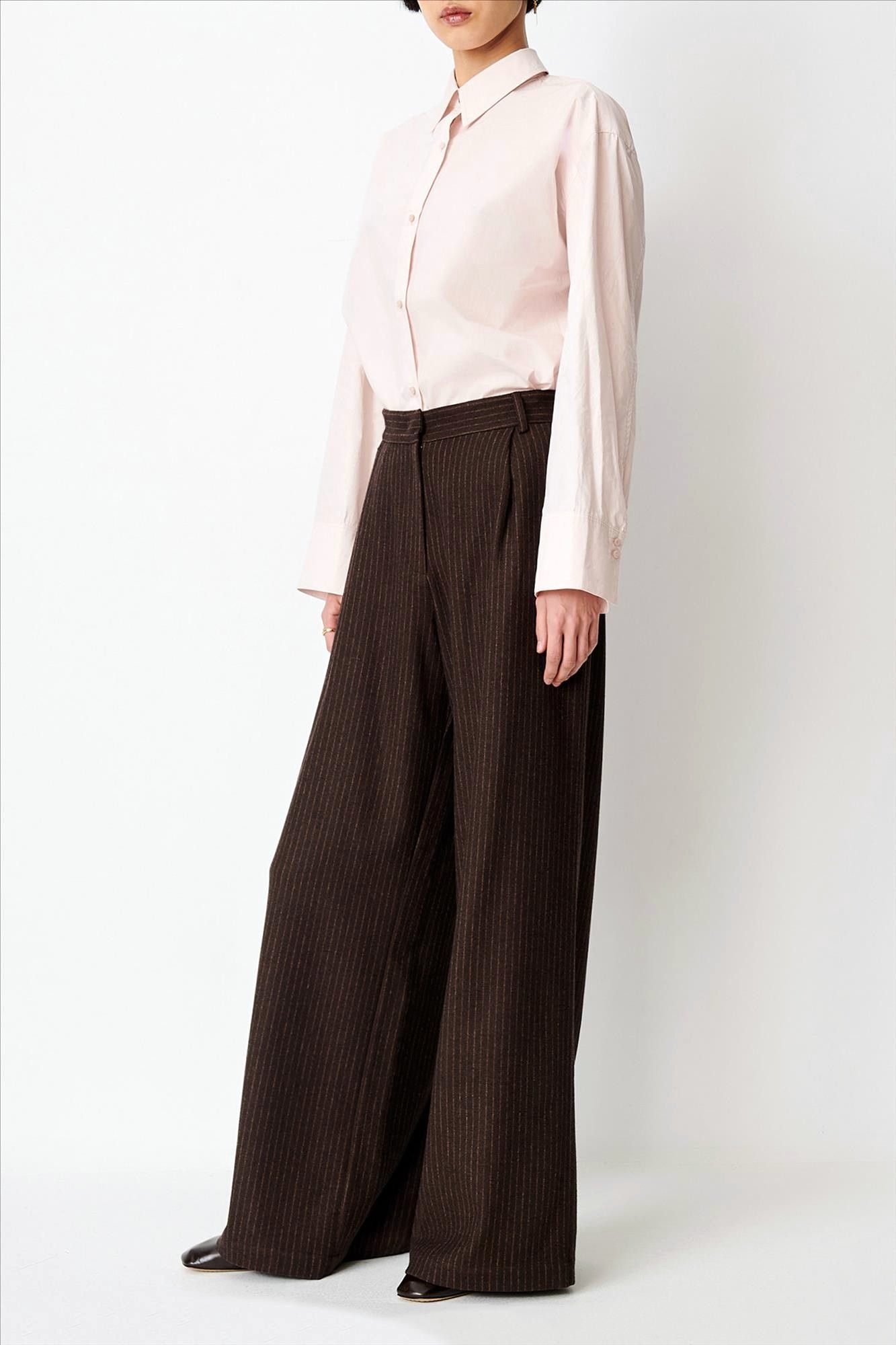 Sessùn - Donkerbruine Orozco Pinstripe broek
