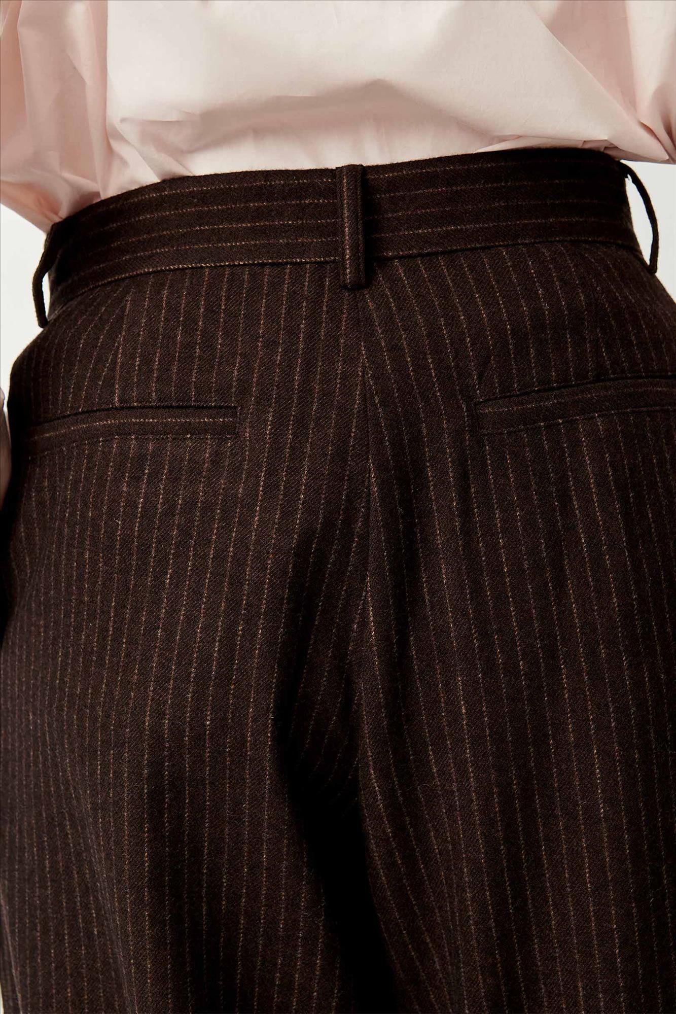 Sessùn - Donkerbruine Orozco Pinstripe broek