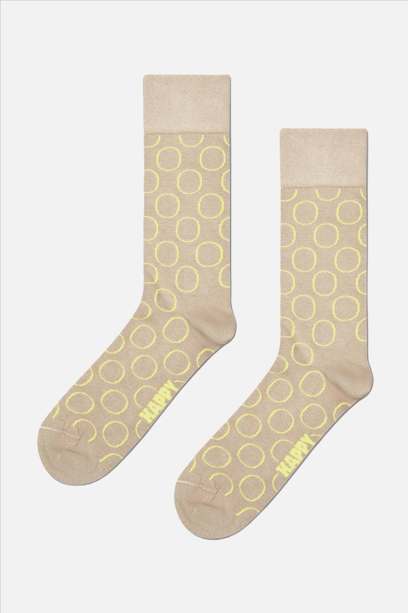 Happy Socks - Beige Big Dot sokken, maat: 36-40