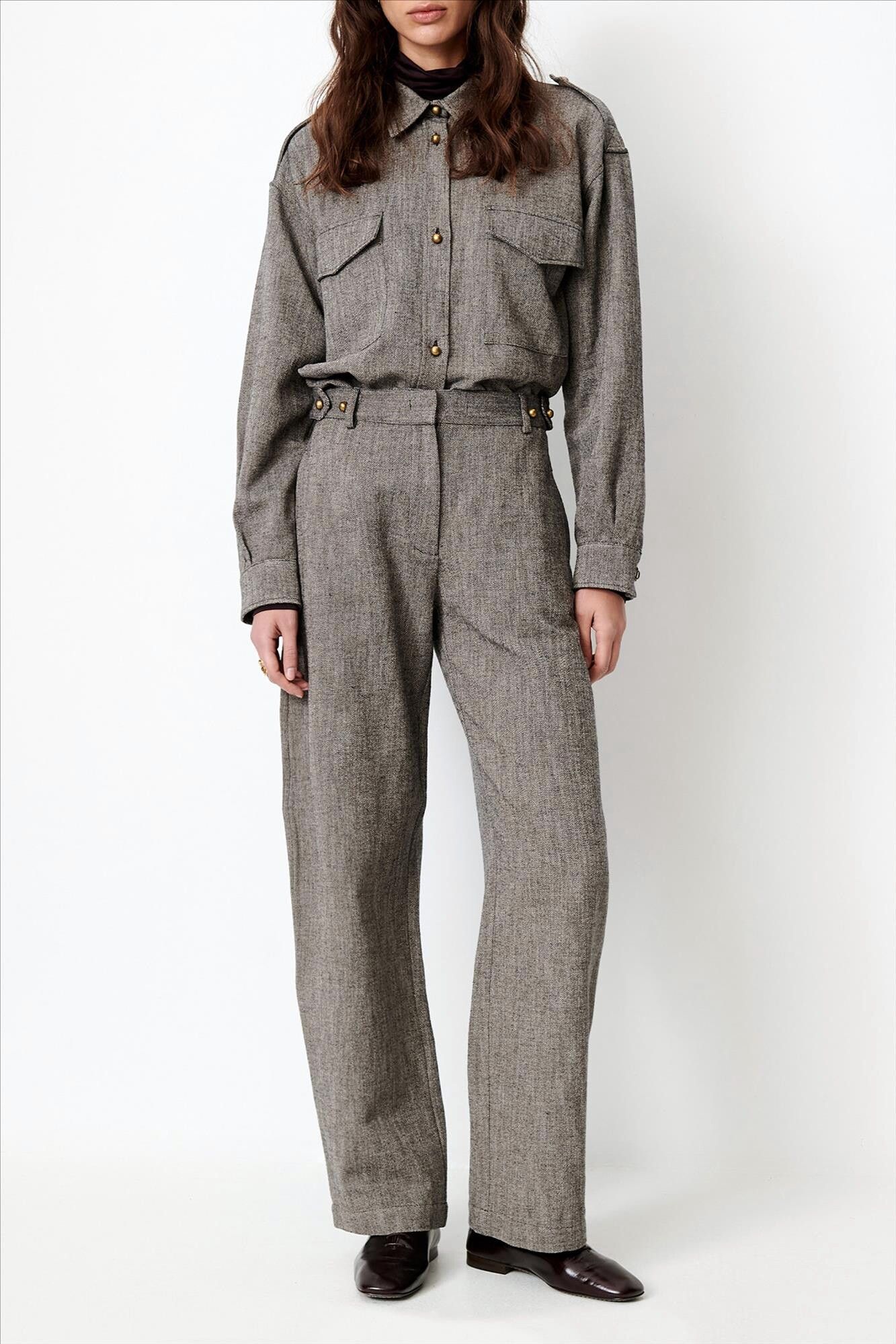Sessùn - Ecru-Donkerbruine Milando broek