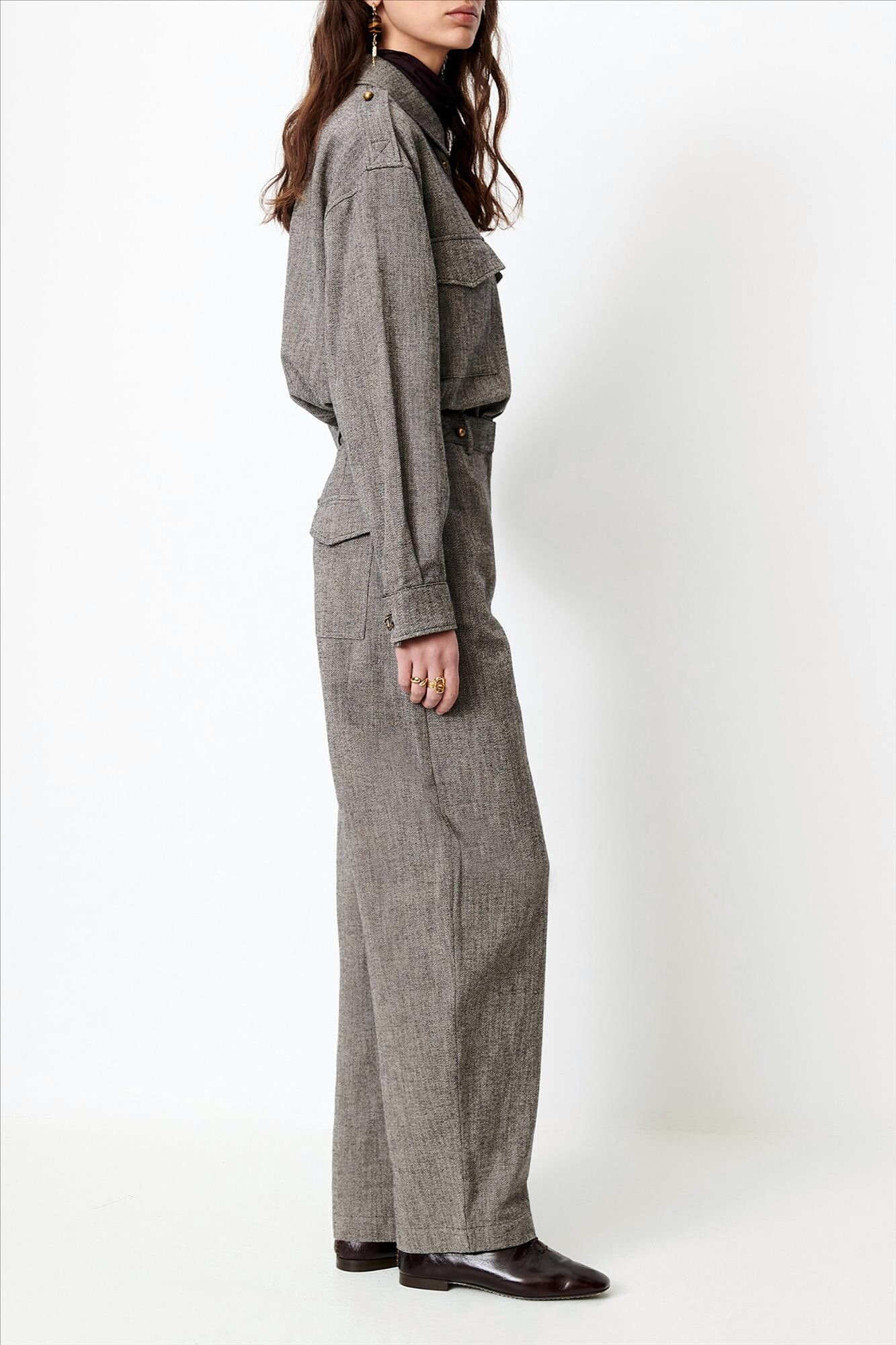 Sessùn - Ecru-Donkerbruine Milando broek