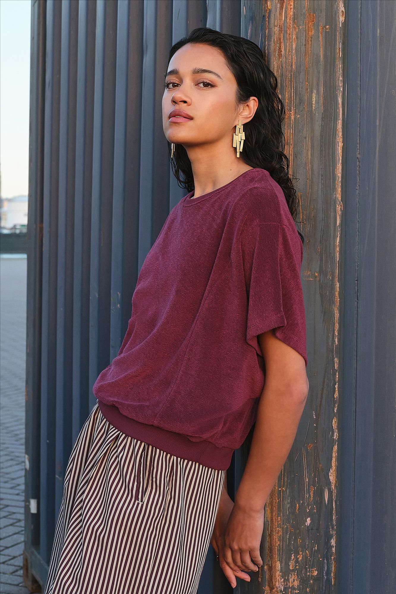 BY BAR - Bordeaux Nuki Slub T-shirt