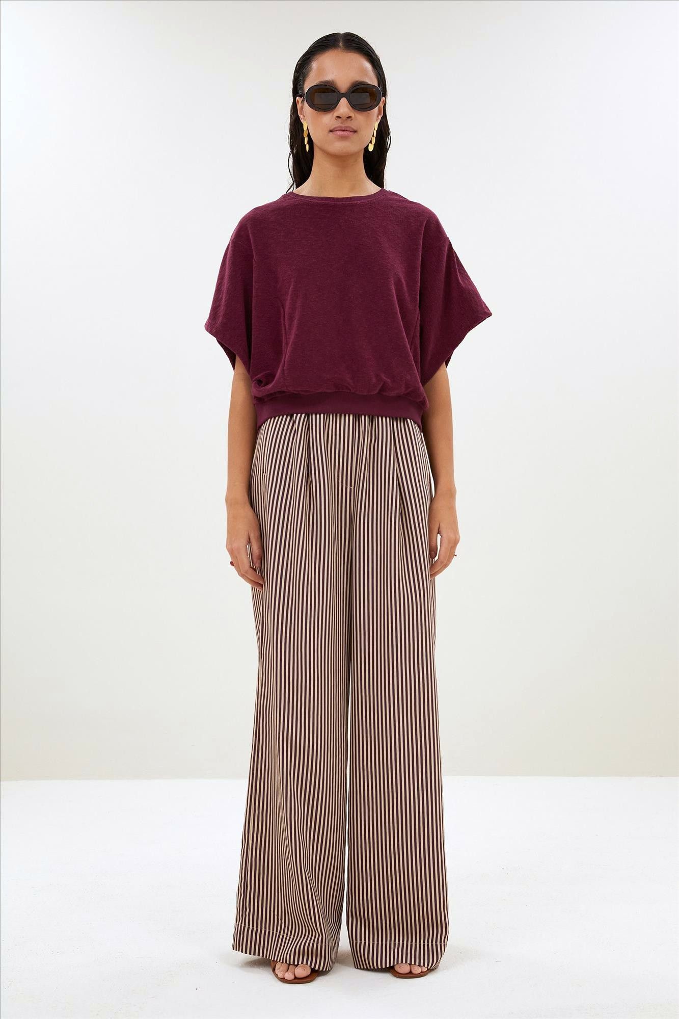 BY BAR - Bordeaux Nuki Slub T-shirt