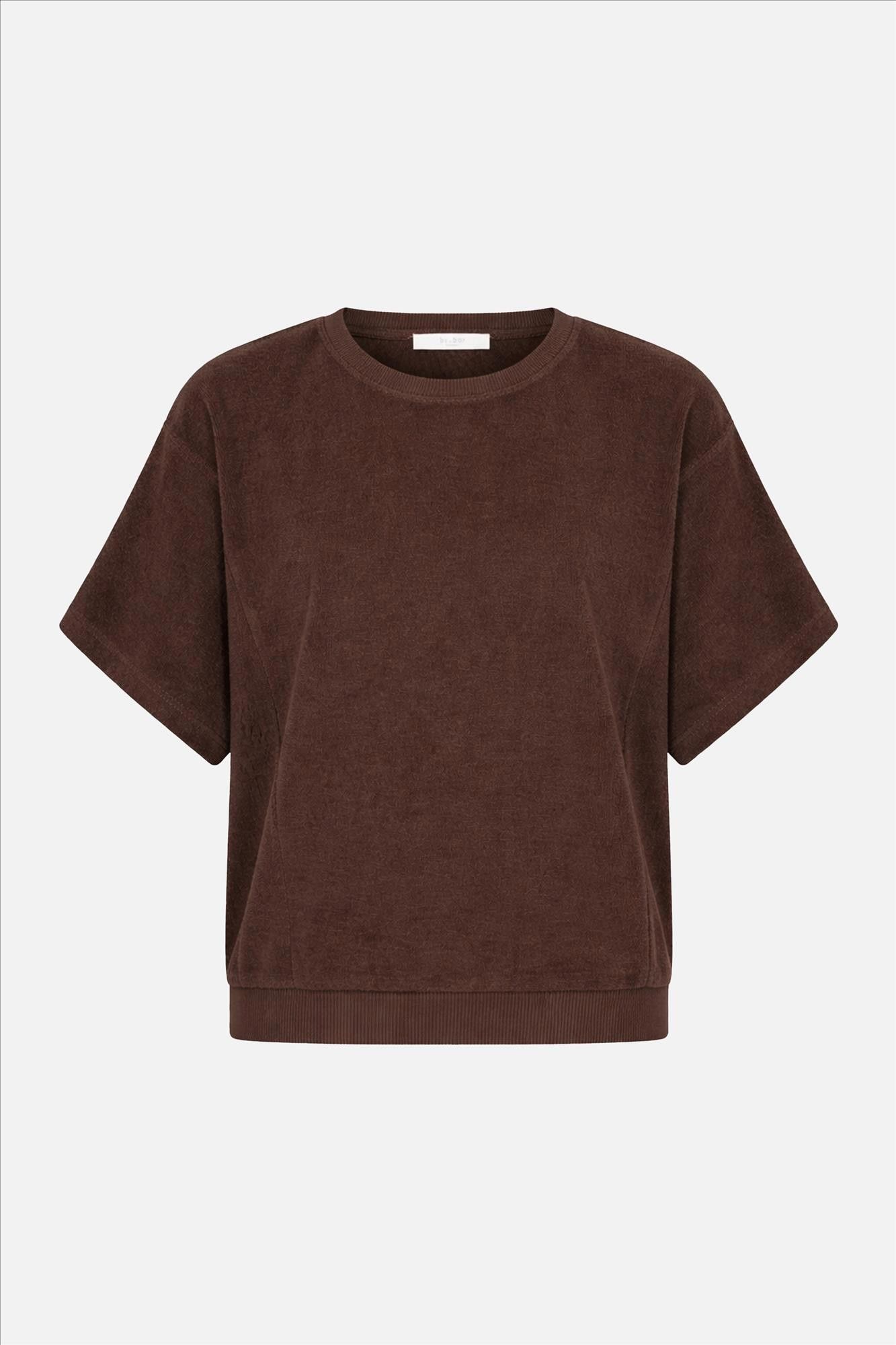BY BAR - Donkerbruine Nuki Slub T-shirt