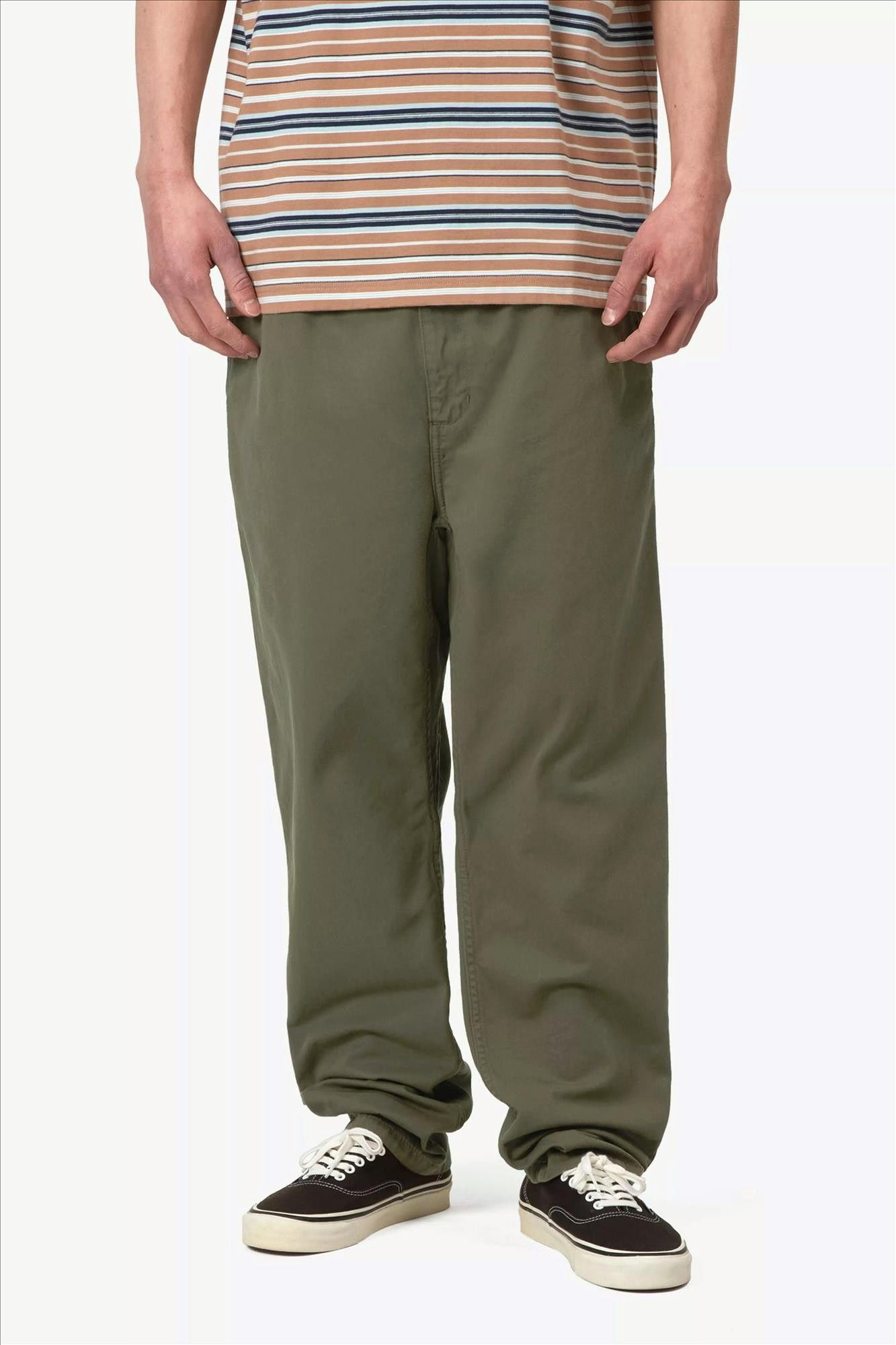 Carhartt WIP - Olijfgroene Flint regular tapered pant
