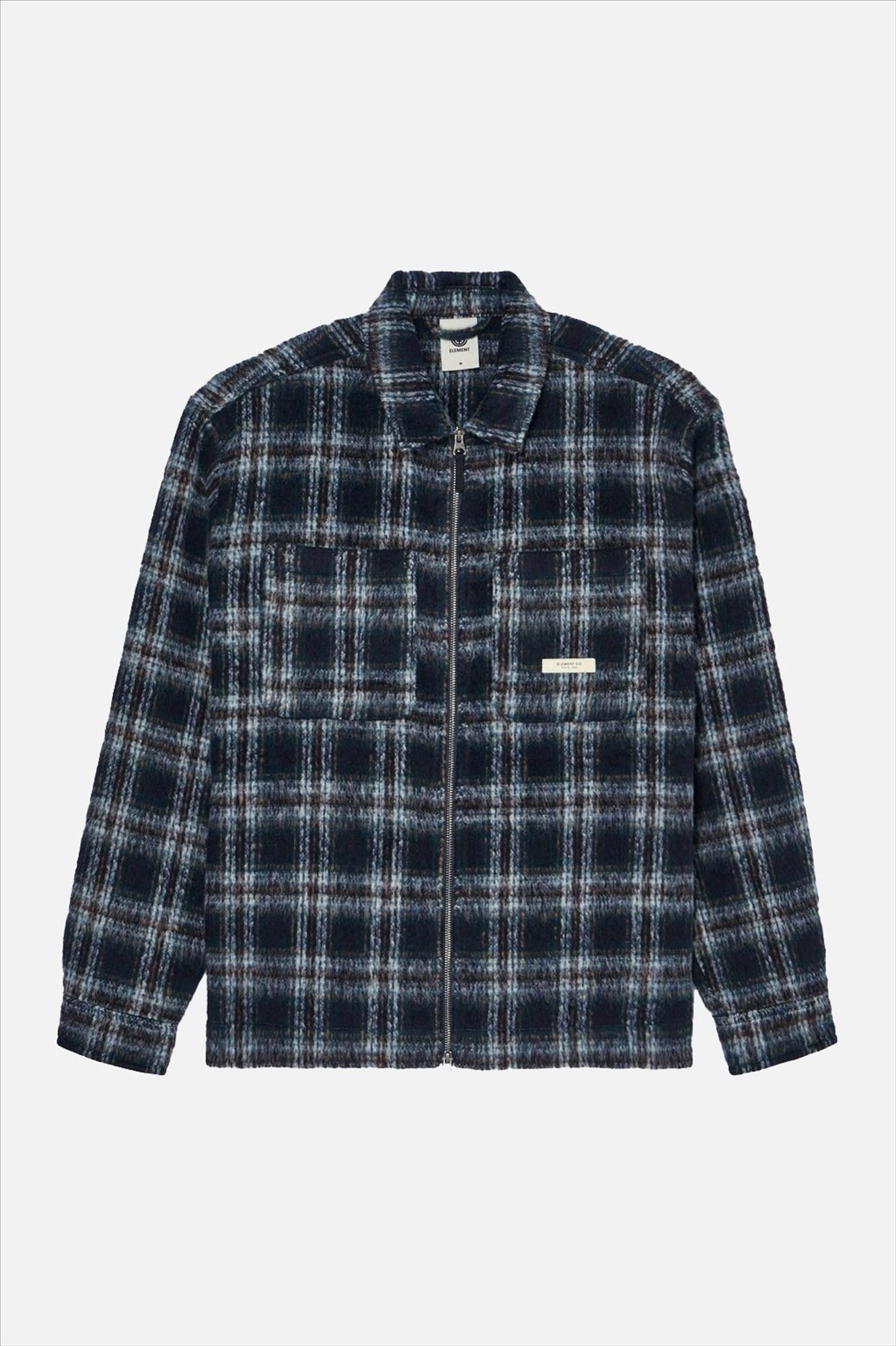 Element - Donkerblauw Fuzzy Check jasje