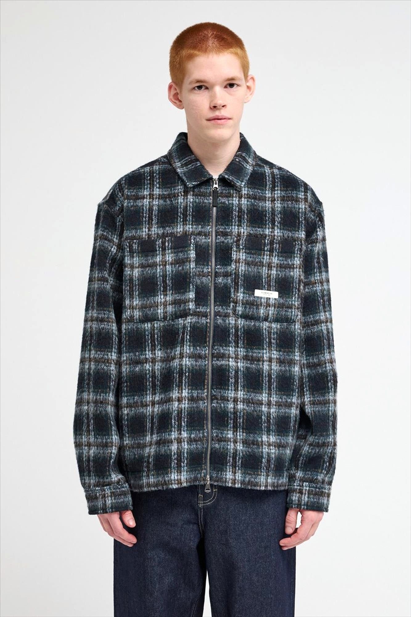 Element - Donkerblauw Fuzzy Check jasje