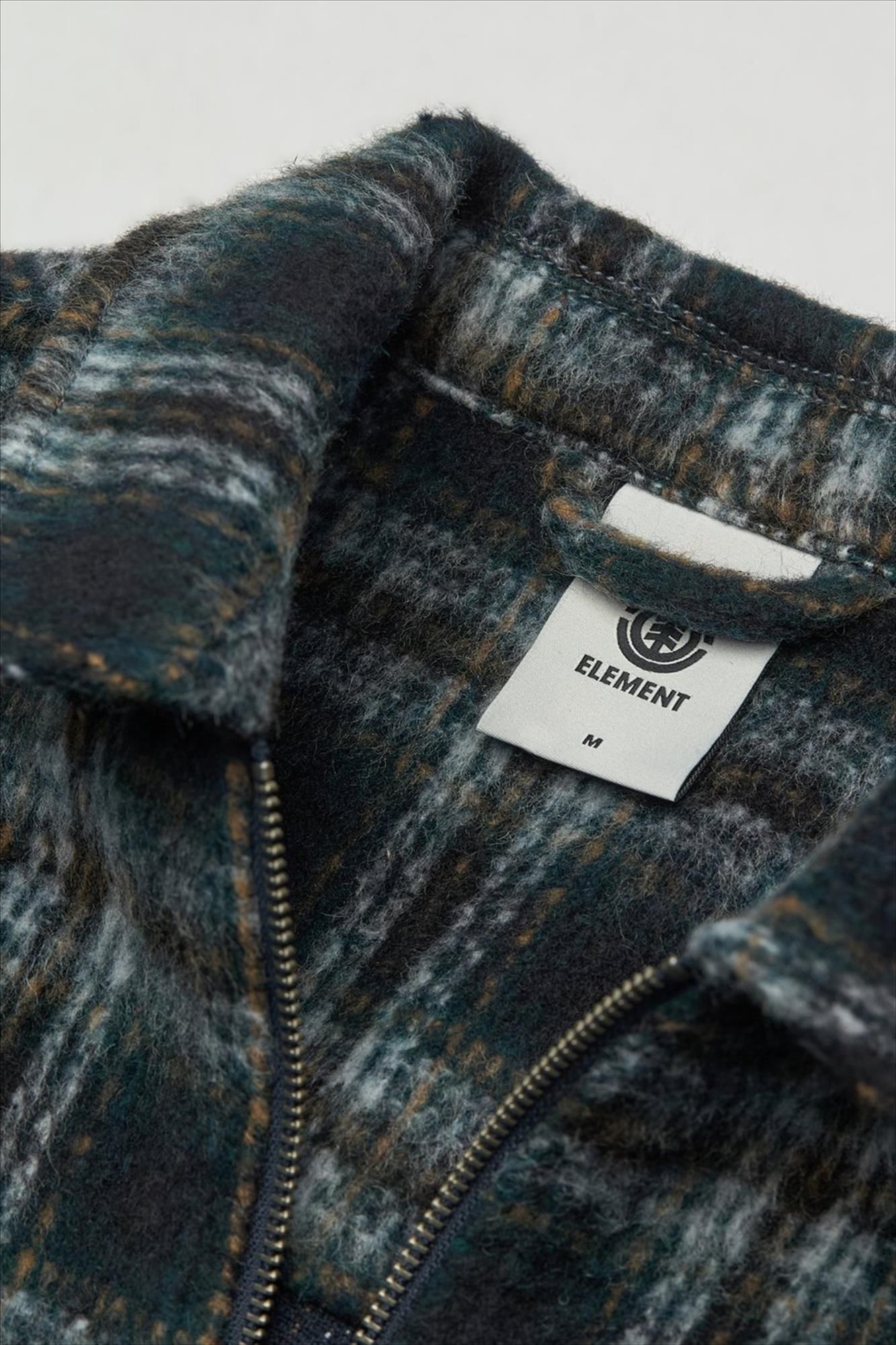 Element - Donkerblauw Fuzzy Check jasje