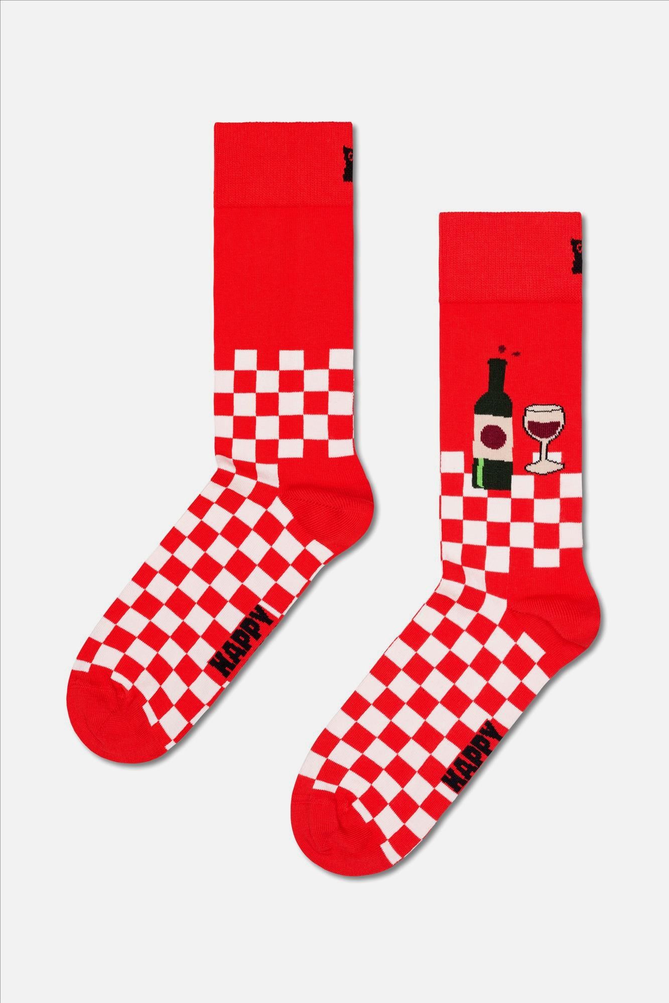 Happy Socks - Donkerblauw-Rode 2-pack Wine sokken, maat: 41-46