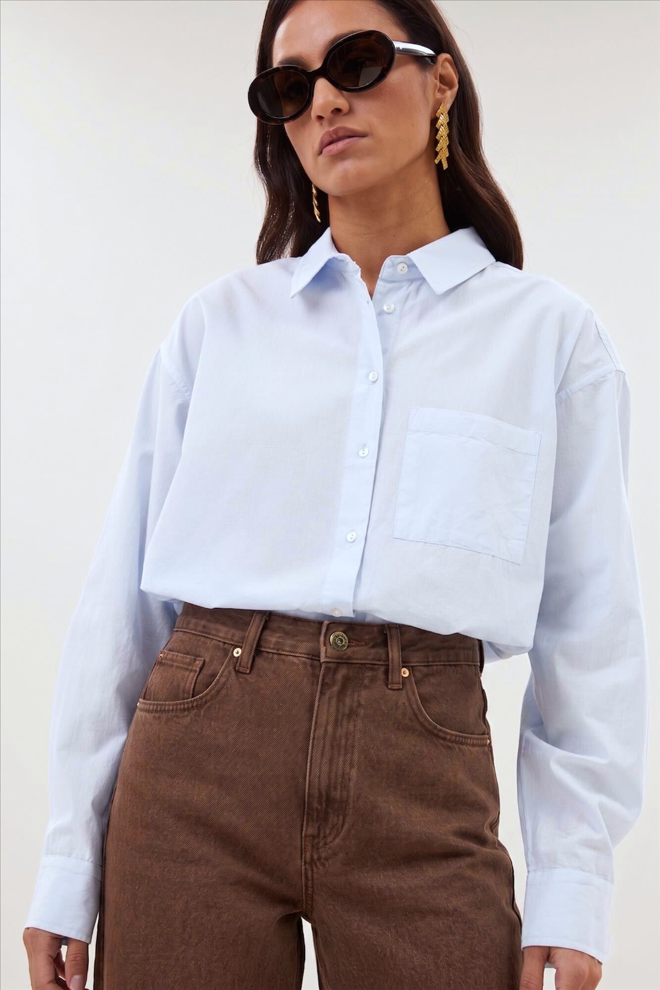 BY BAR - Lichtblauwe Lise Chambray blouse