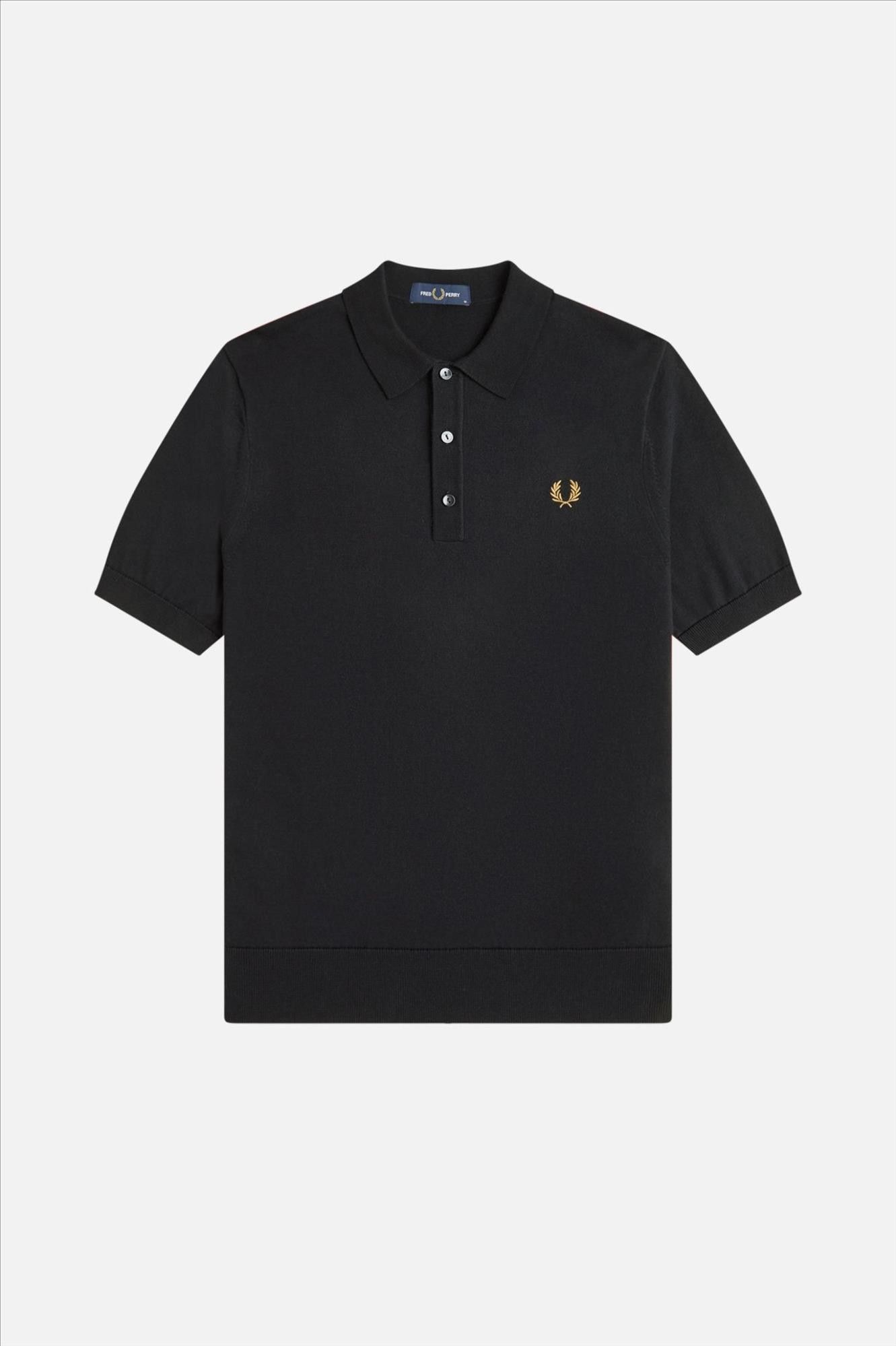 Fred Perry - Zwarte Knitted polo