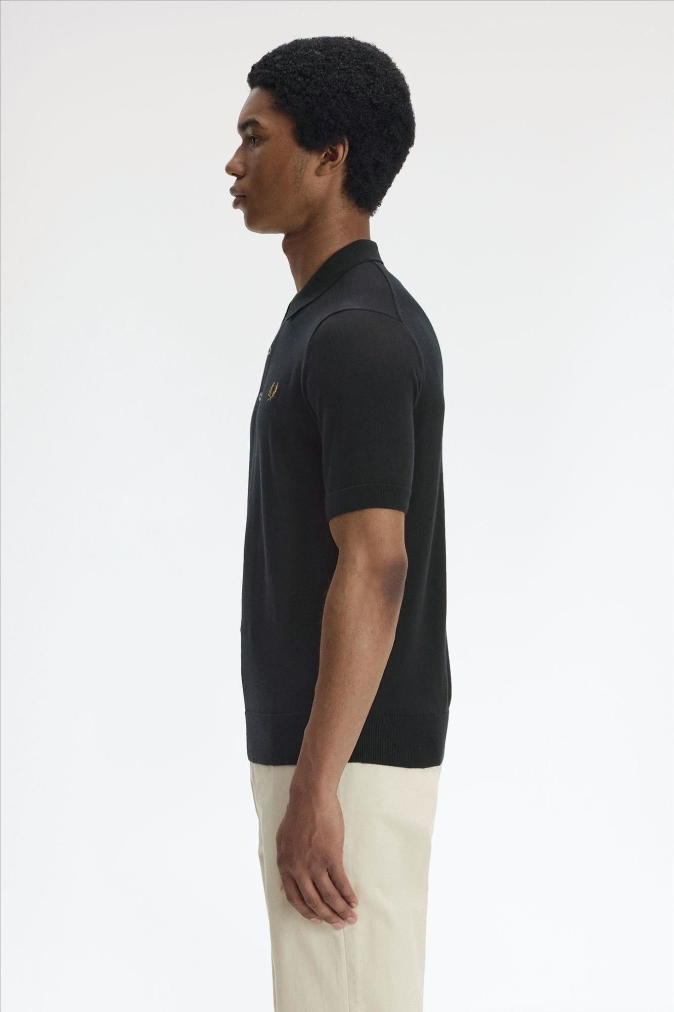 Fred Perry - Zwarte Knitted polo
