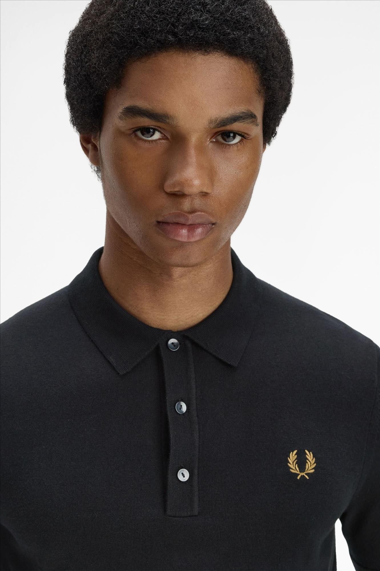 Fred Perry - Zwarte Knitted polo