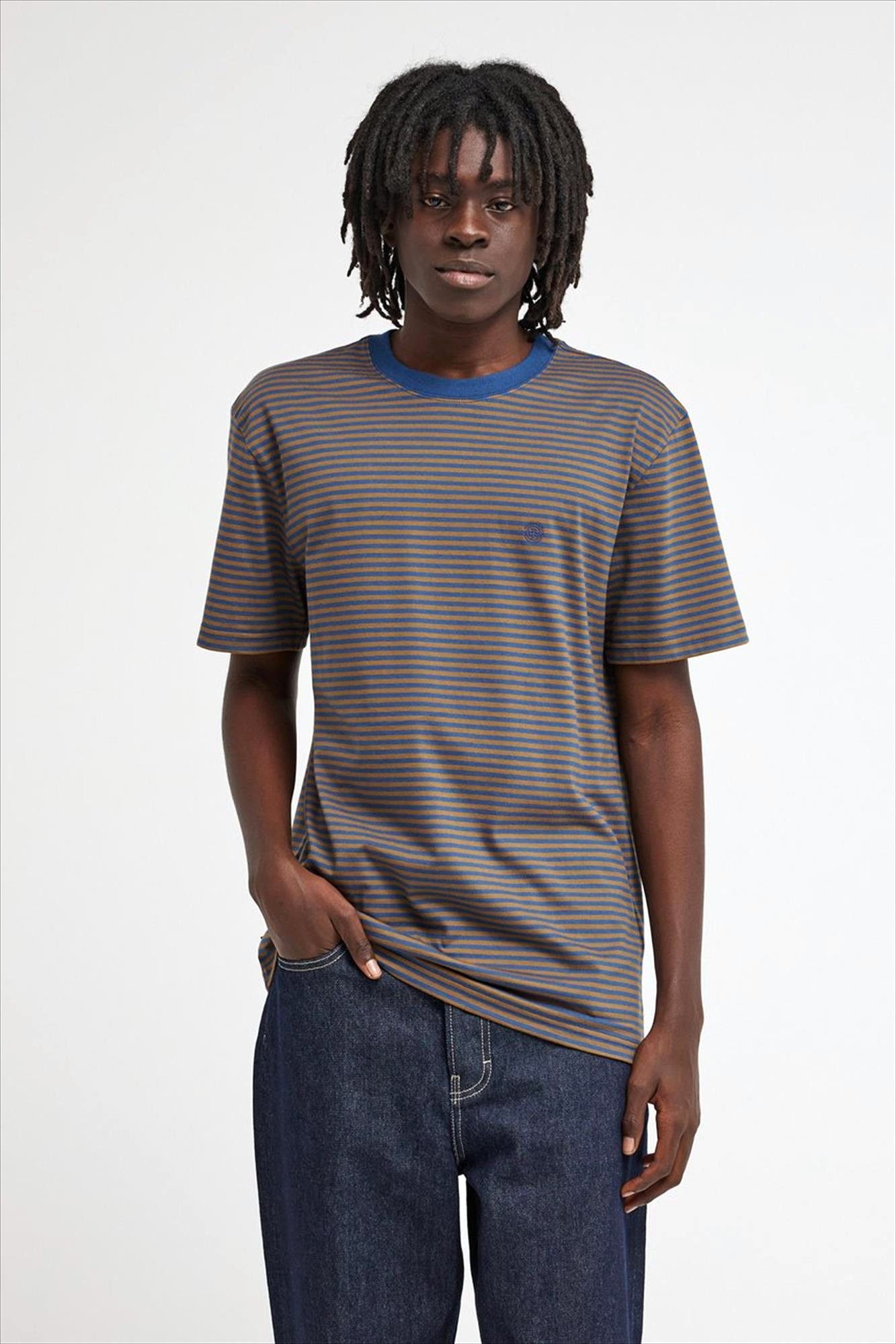 Element - Blauw-Bruine Icon Embroidery T-shirt