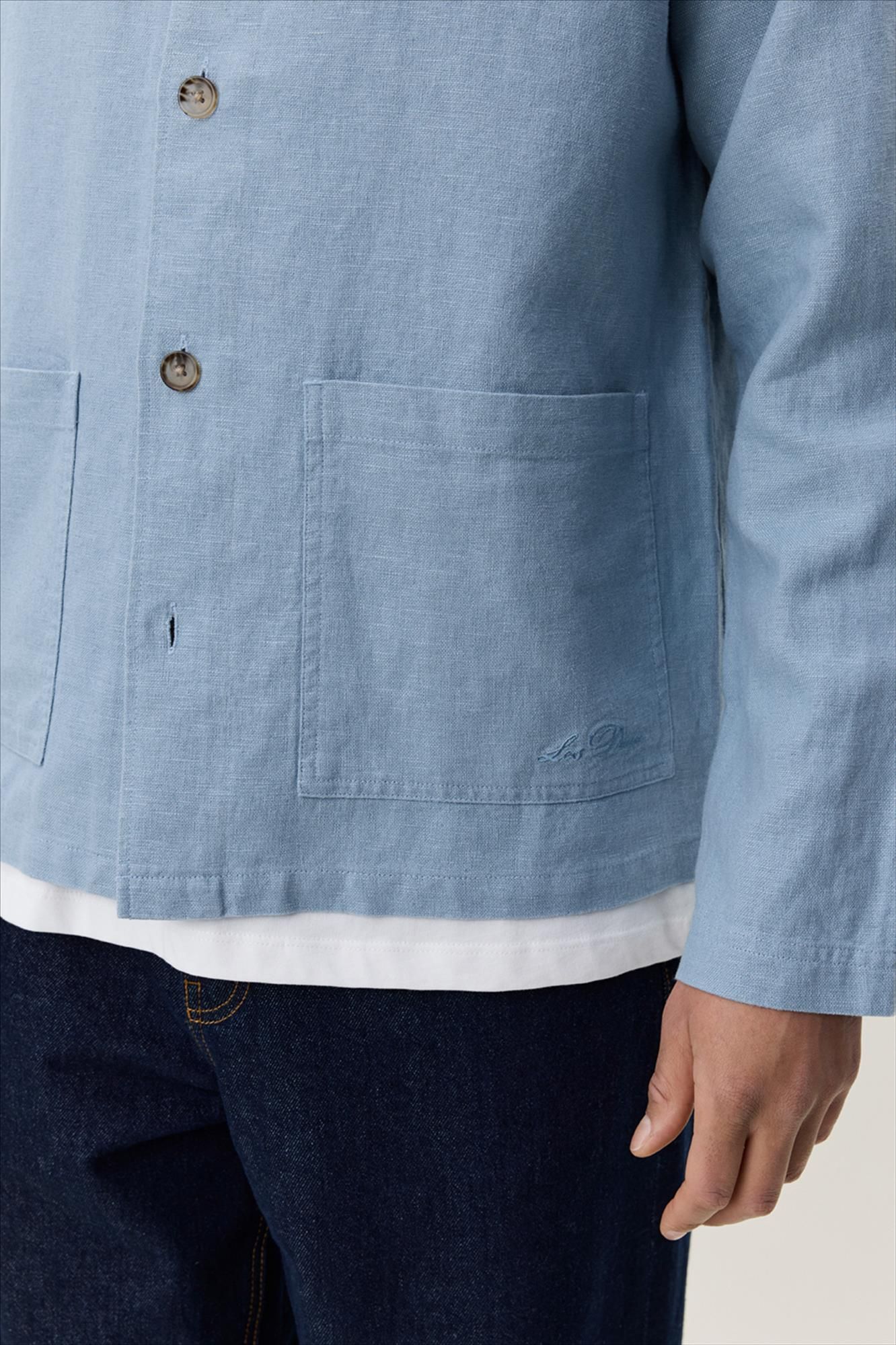 LES DEUX  - Lichtblauw Linen overhemd