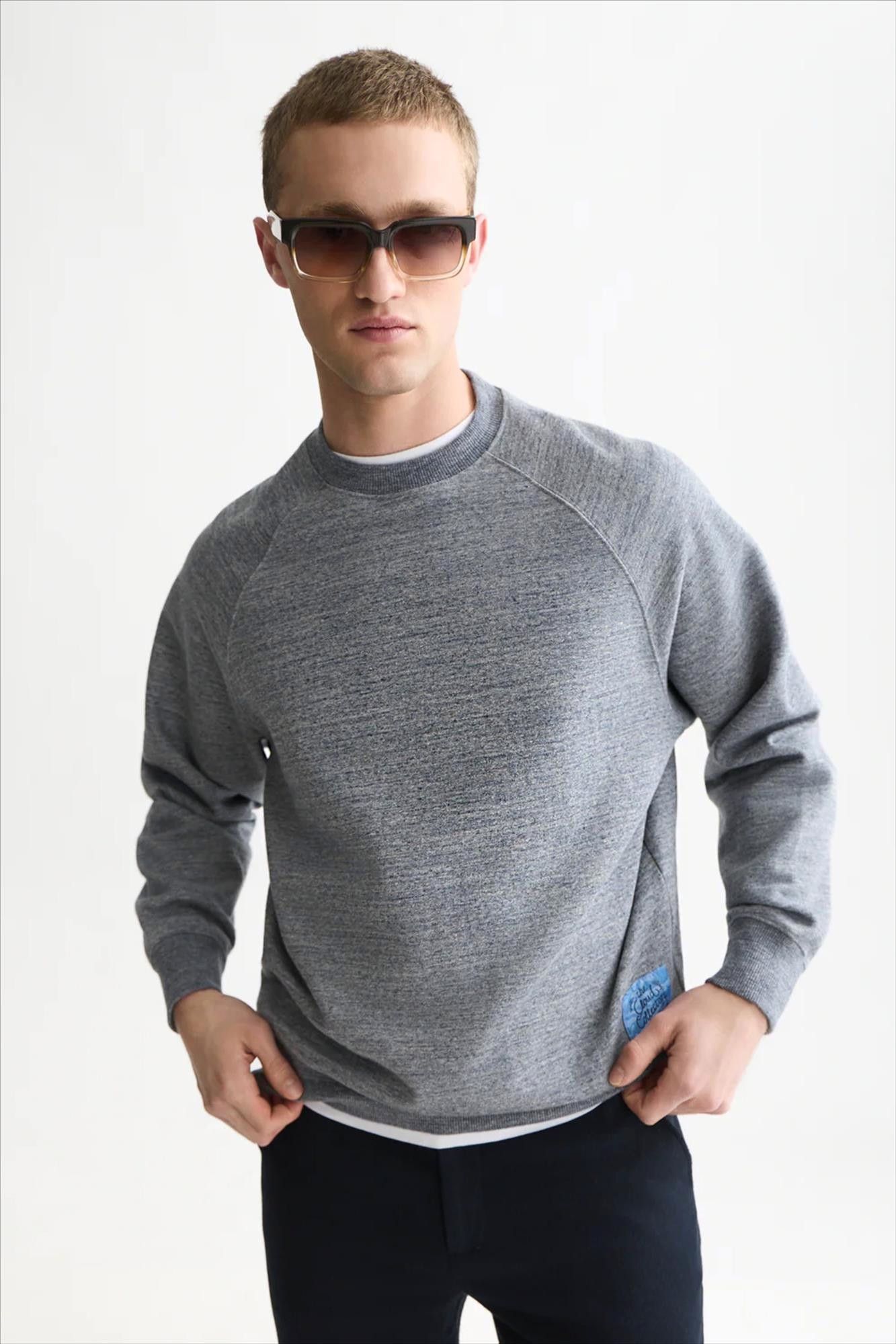 Scotch & Soda - Donkerblauw-Grijze Melange sweater