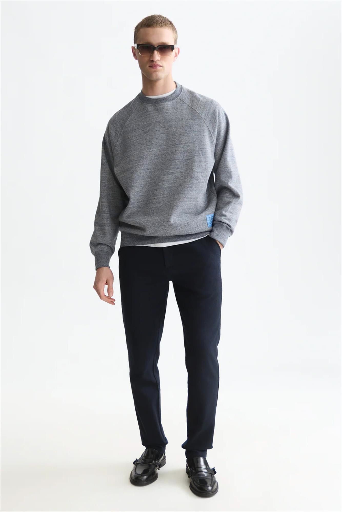 Scotch & Soda - Donkerblauw-Grijze Melange sweater