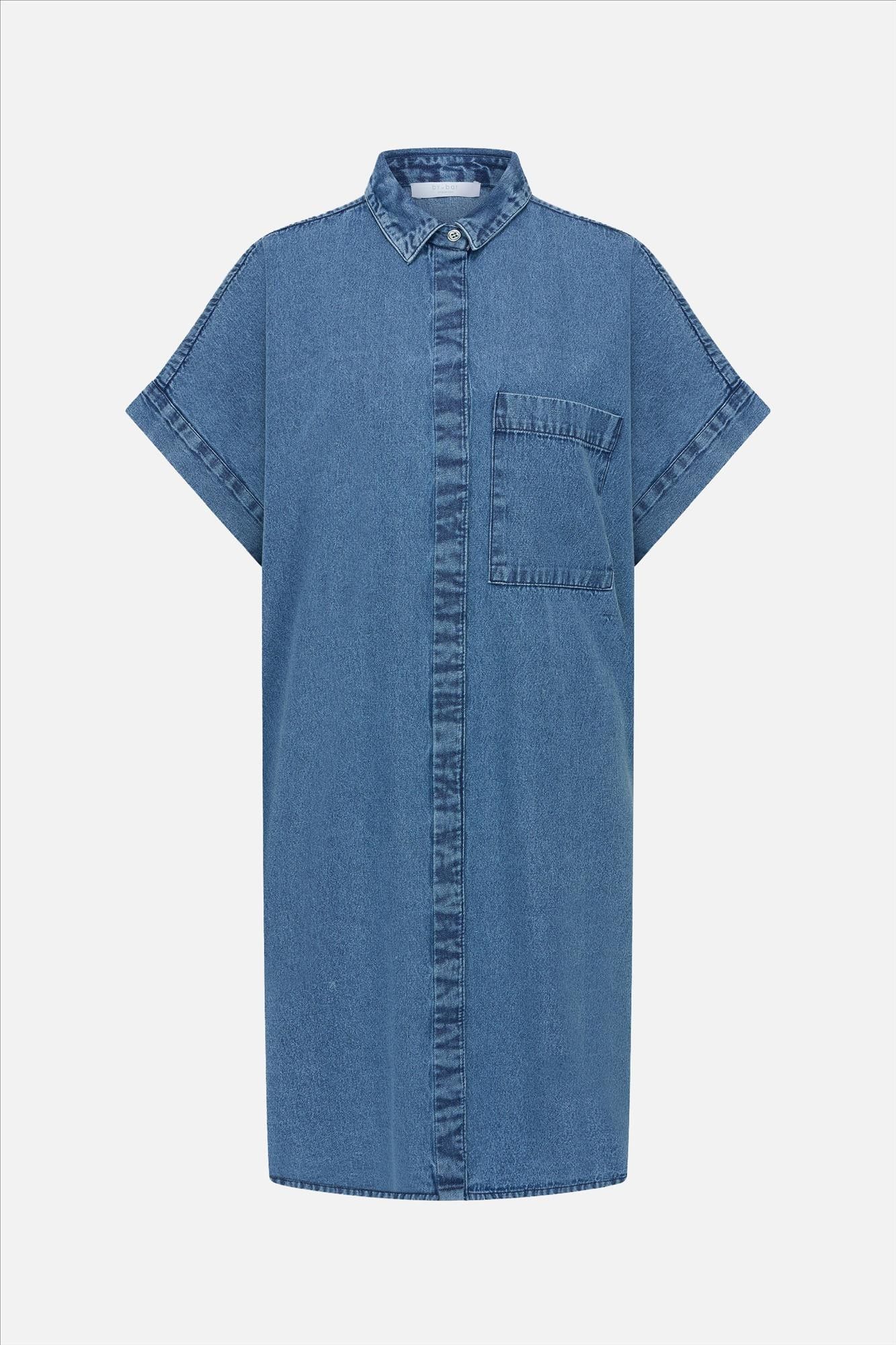 BY BAR - Donkerblauwe Hella Denim jurk