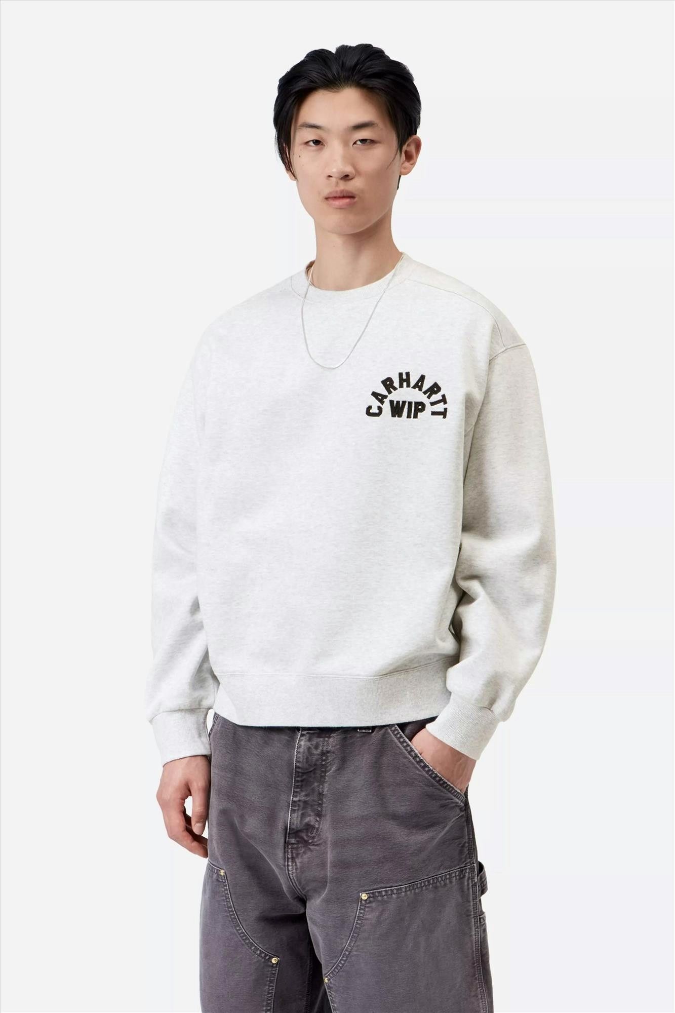 Carhartt WIP - Grijze Arch Script sweater