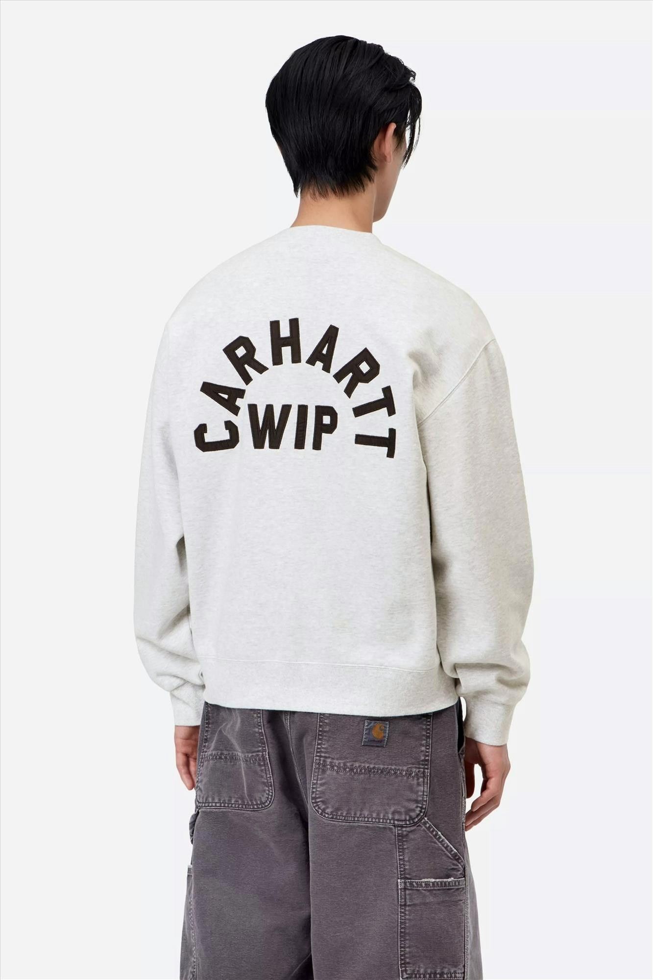 Carhartt WIP - Grijze Arch Script sweater