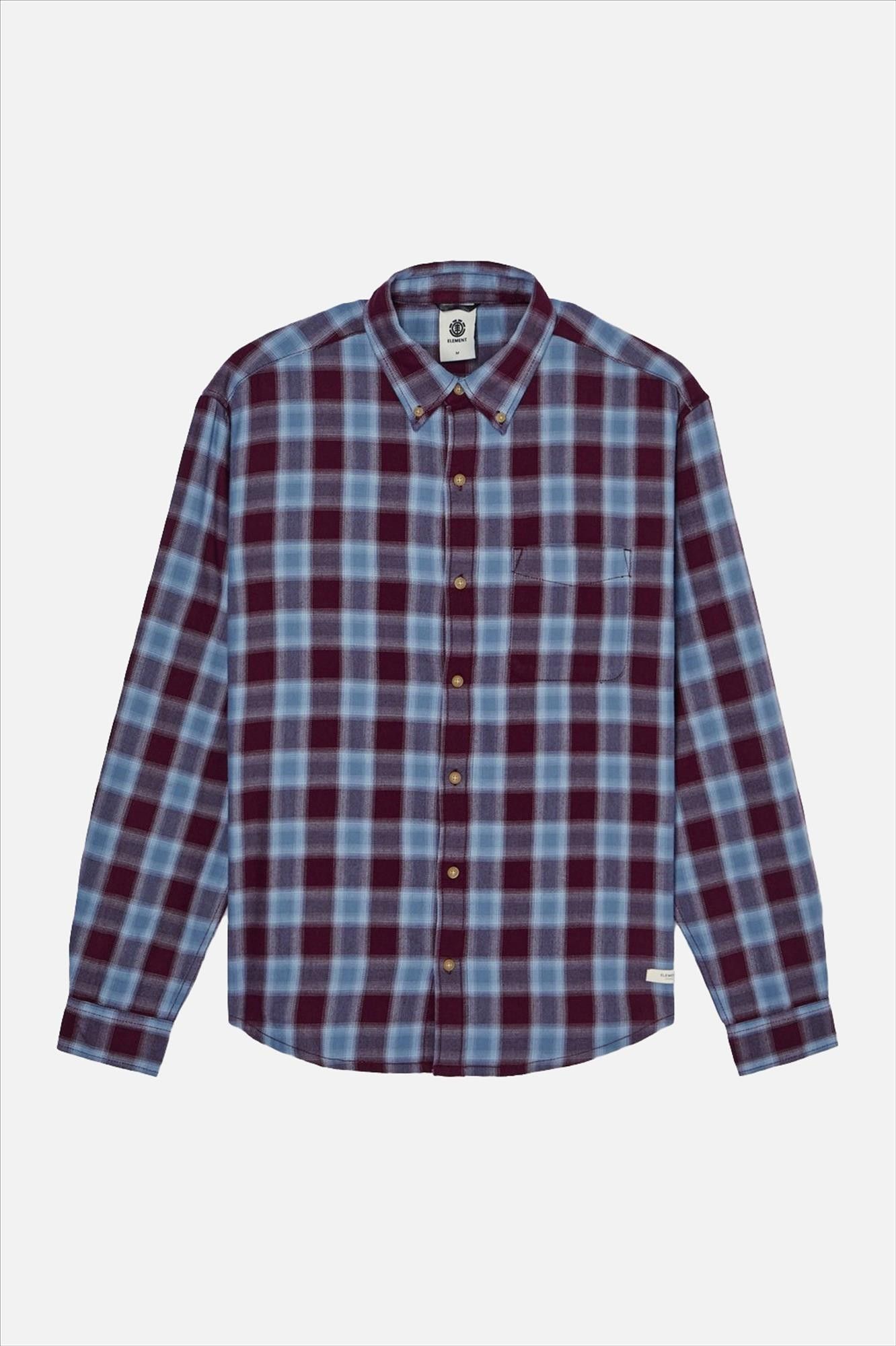 Element - Bordeaux-Blauwgrijs Flannel hemd