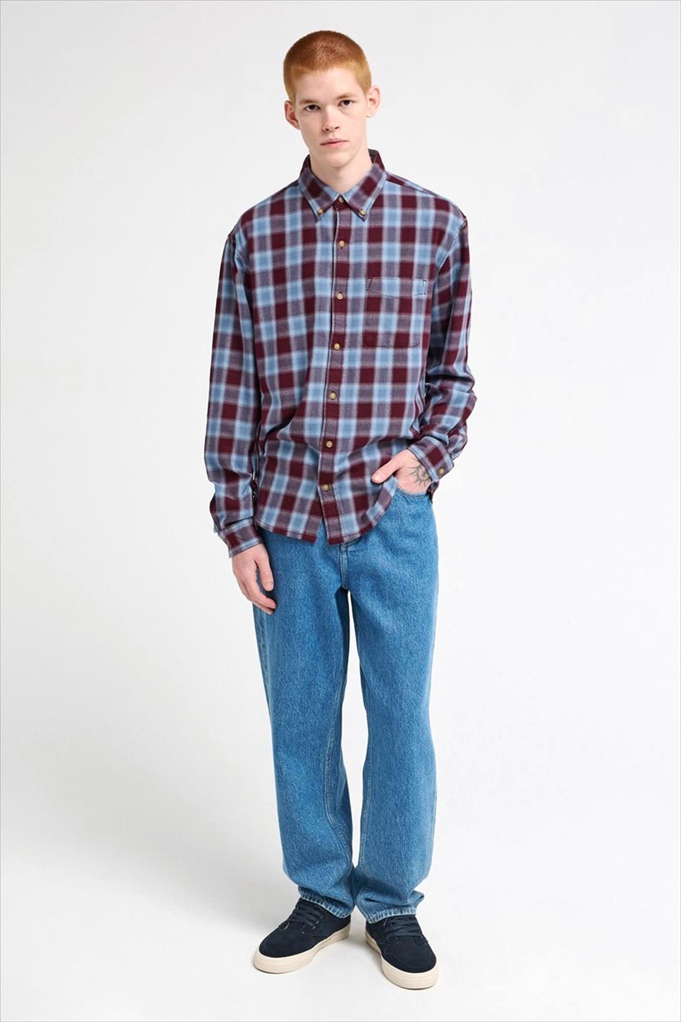 Element - Bordeaux-Blauwgrijs Flannel hemd
