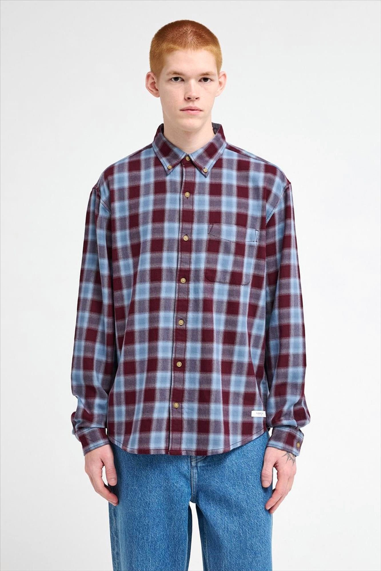 Element - Bordeaux-Blauwgrijs Flannel hemd