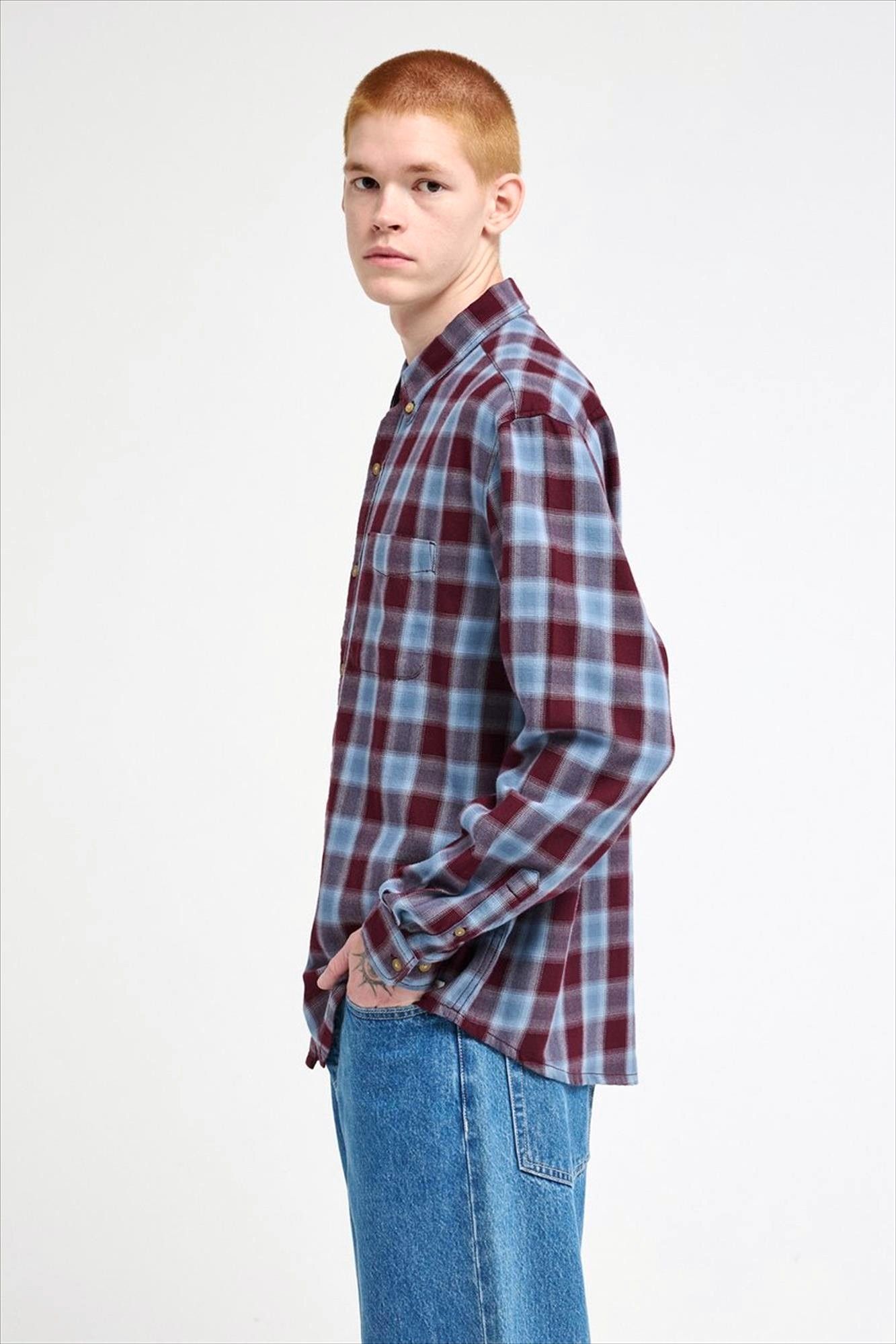 Element - Bordeaux-Blauwgrijs Flannel hemd