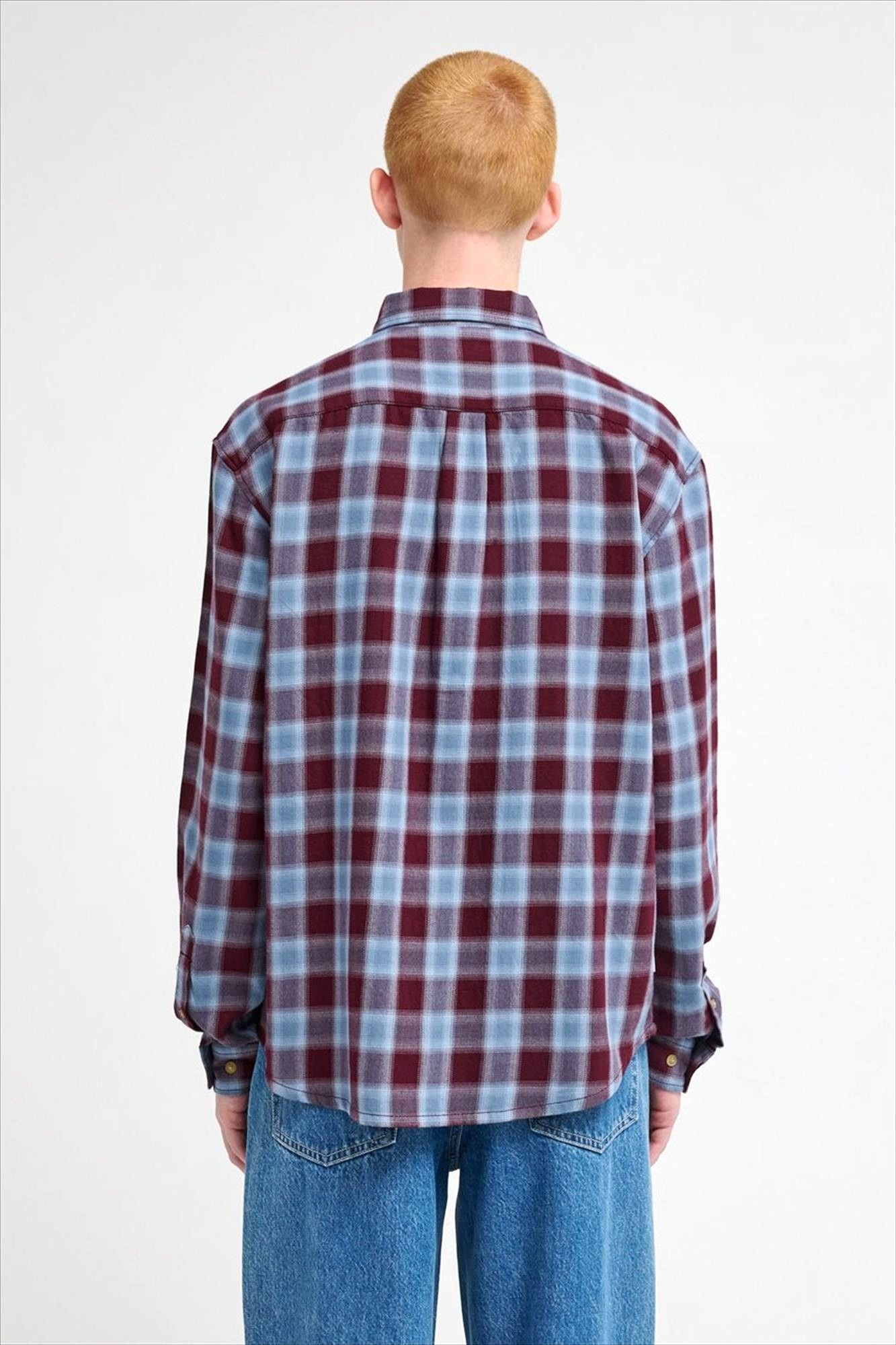 Element - Bordeaux-Blauwgrijs Flannel hemd