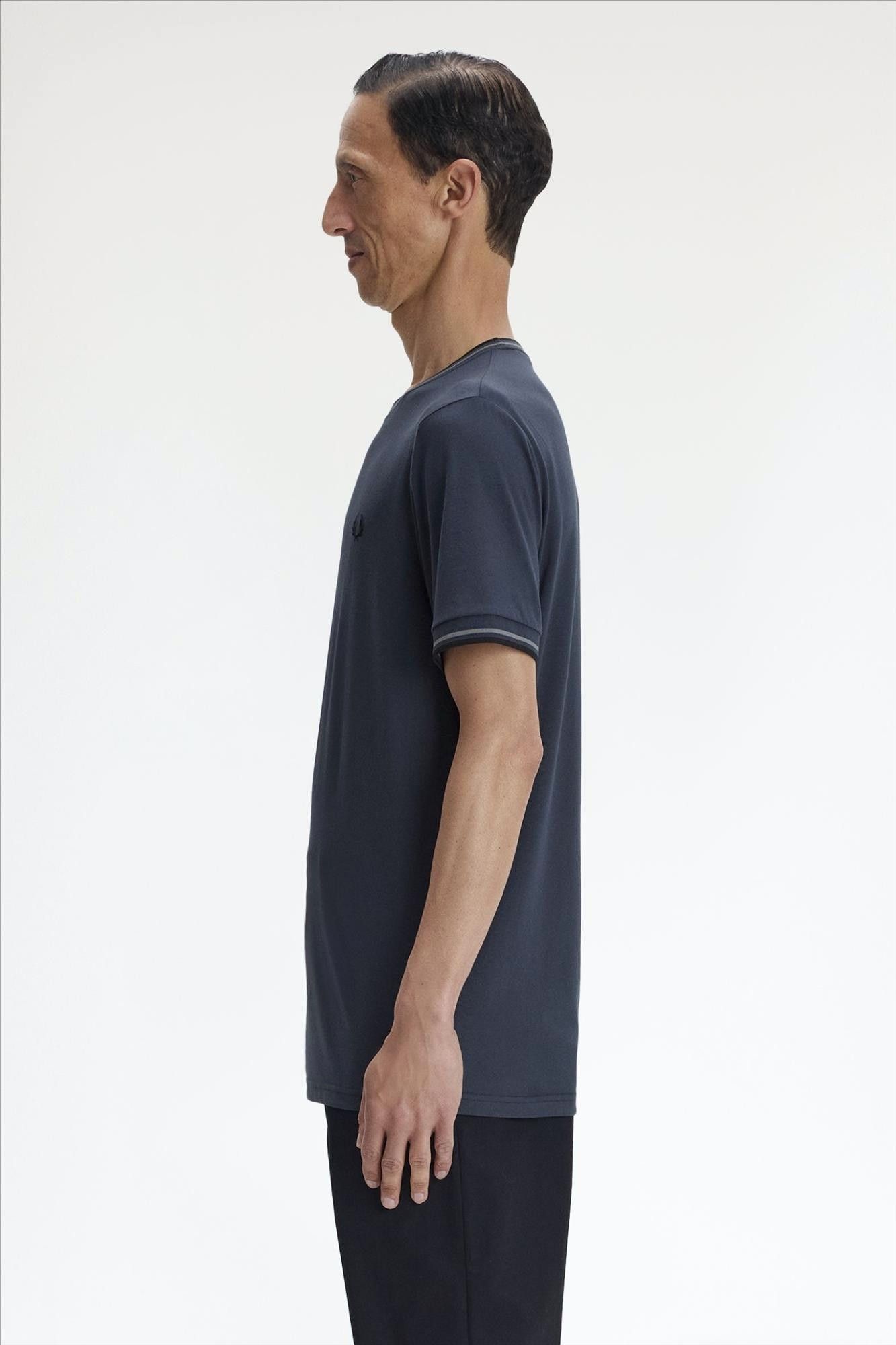 Fred Perry - Donkerblauw-Grijze Twin Tipped T-shirt